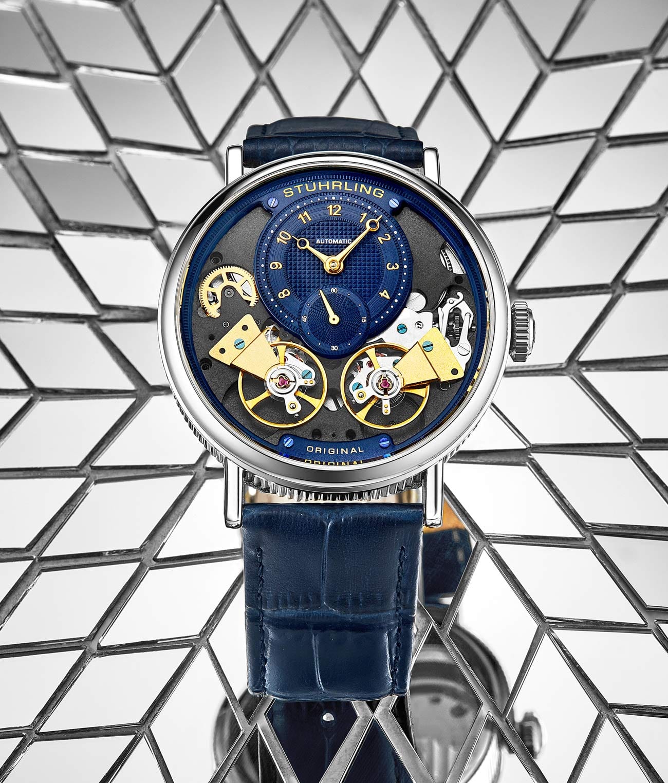 Ares 3981 Automatic 43mm Skeleton Watch for Men - Luxury Mechanical Timepiece with Open Heart Design - Perfect for Business, Formal Events & Gift Giving