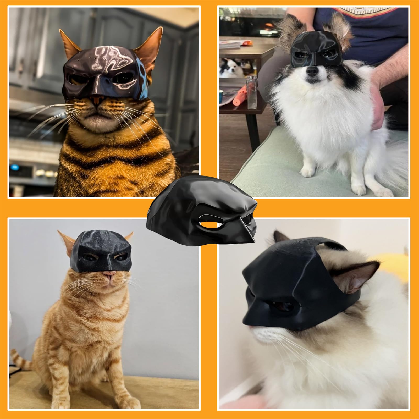 Bat Cat Mask for Halloween - Black Cat Bat Cosplay Hat & Costume Accessory for Small to Medium Cats - Perfect for Halloween Parties, Pet Costume Contests & Fun Photo Shoots