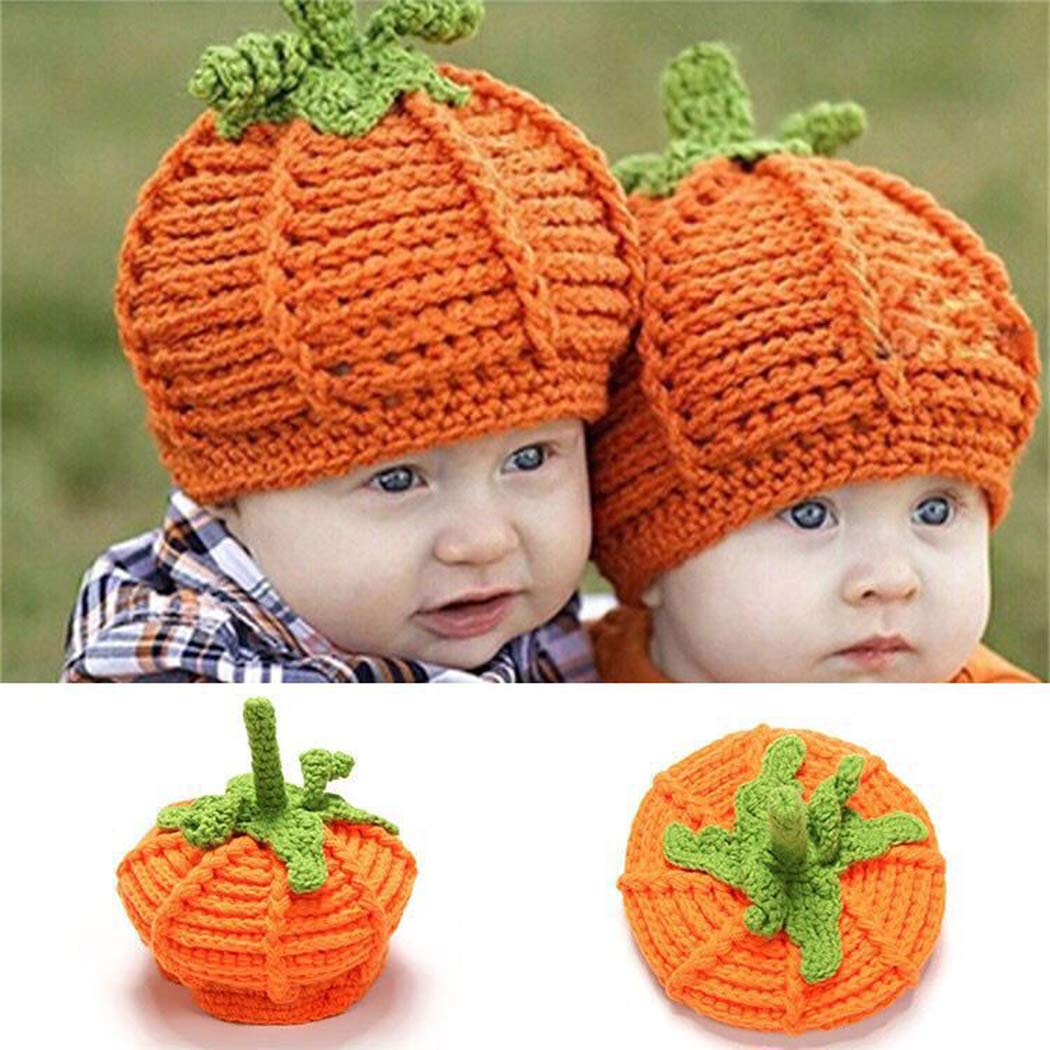 Adorable Unisex Baby Pumpkin Hats for Halloween - Hillento Cute Infant Costume Accessories | Perfect for Halloween Photoshoots, Trick-or-Treating & Fall Festival Outfits