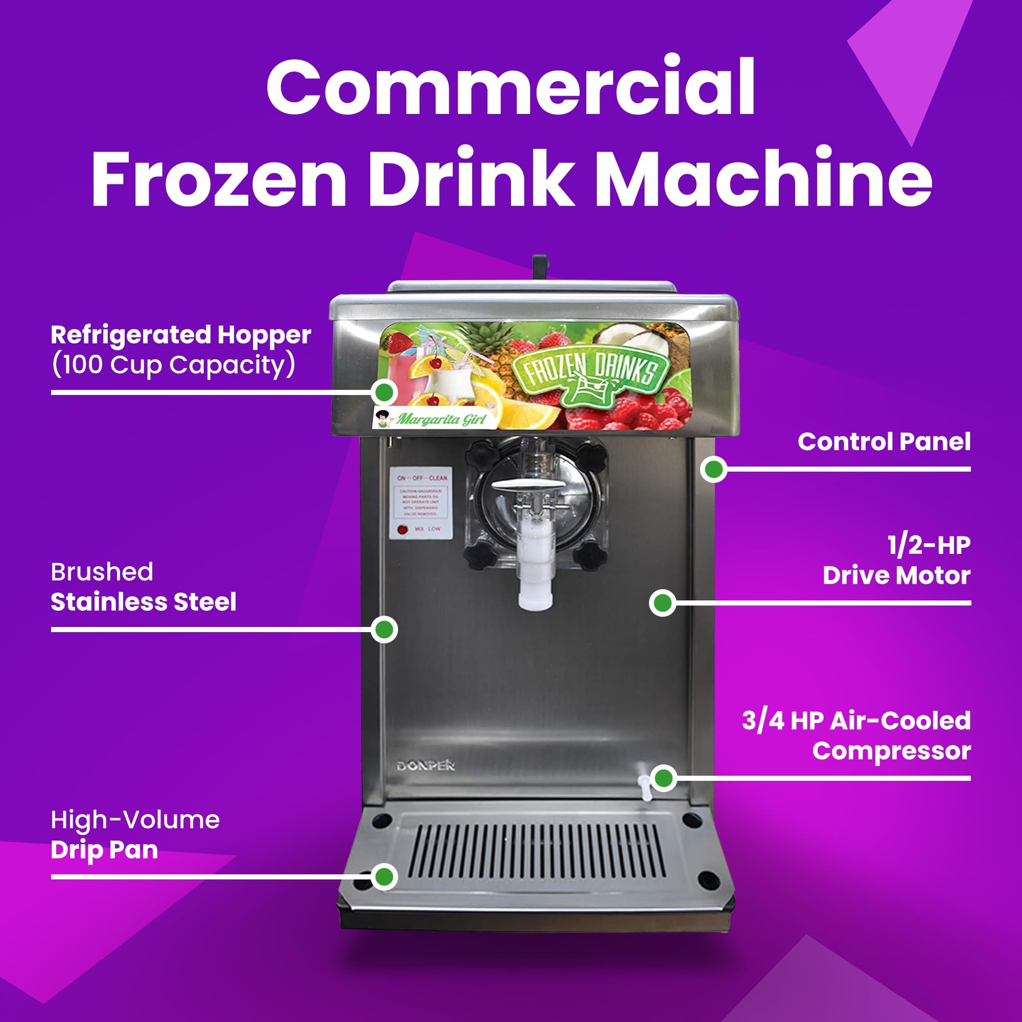 Commercial Margarita Slush Frozen Drink Machine for Bars & Restaurants - Perfect for Margaritas, Daiquiris & Frozen Cocktails - Ideal for Parties, Events & Catering Businesses
