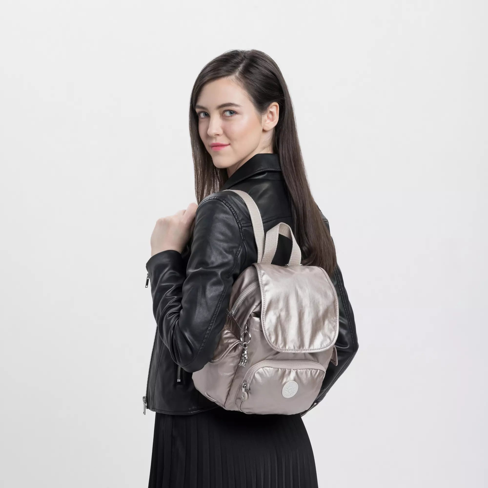 Kipling City Pack Mini Metallic Backpack - Stylish Glow for Women | Lightweight Travel Daypack | Perfect for School, Work & Weekend Adventures