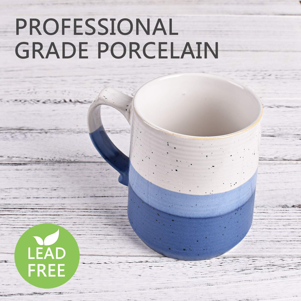 Bosmarlin 21 Oz Large Stoneware Coffee Mug - Big Tea Cup for Office & Home - Dishwasher & Microwave Safe - Deep Blue - Perfect for Hot Beverages, Soups, and Breakfast Cereals