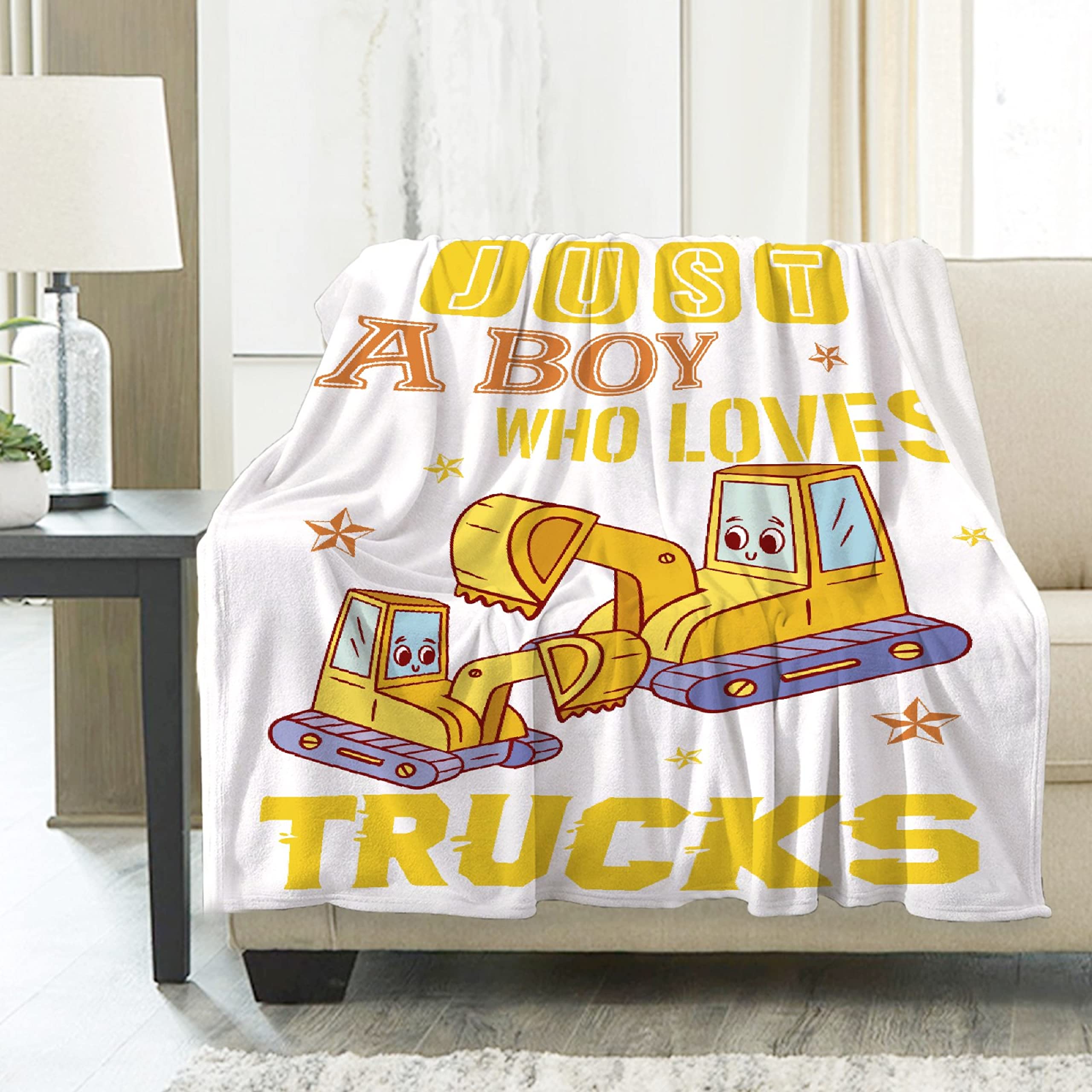 Ultra Soft Flannel Truck Blanket for Boys & Girls - 50