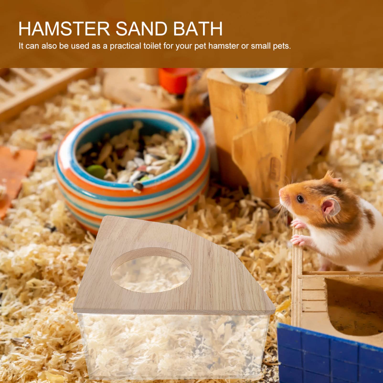 Balacoo Acrylic Hamster Toilet & Bathroom Sand Bin - Small Pet Bathing Accessories for Hamsters, Chinchillas - Durable Toy Container & Bathtub for Cage - Perfect for Small Animal Hygiene and Playtime
