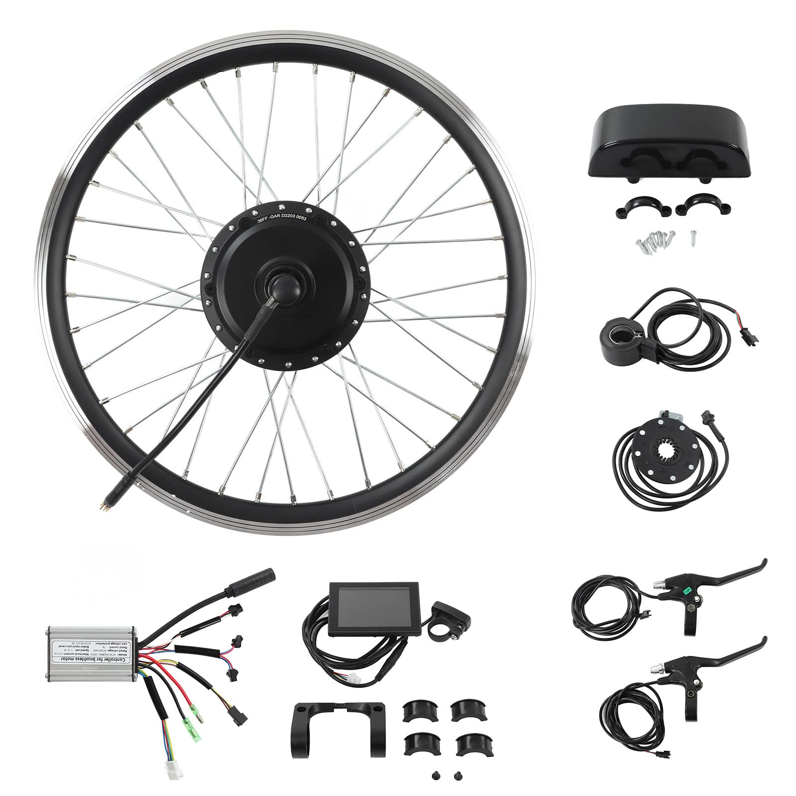 VGEBY 36V 250W Electric Bicycle Conversion Kit - Rear Wheel Motor Drive with 15A Controller & LCD8S Display for 20 Inch Bikes | Perfect for Commuting, Eco-Friendly Transportation & Urban Riding