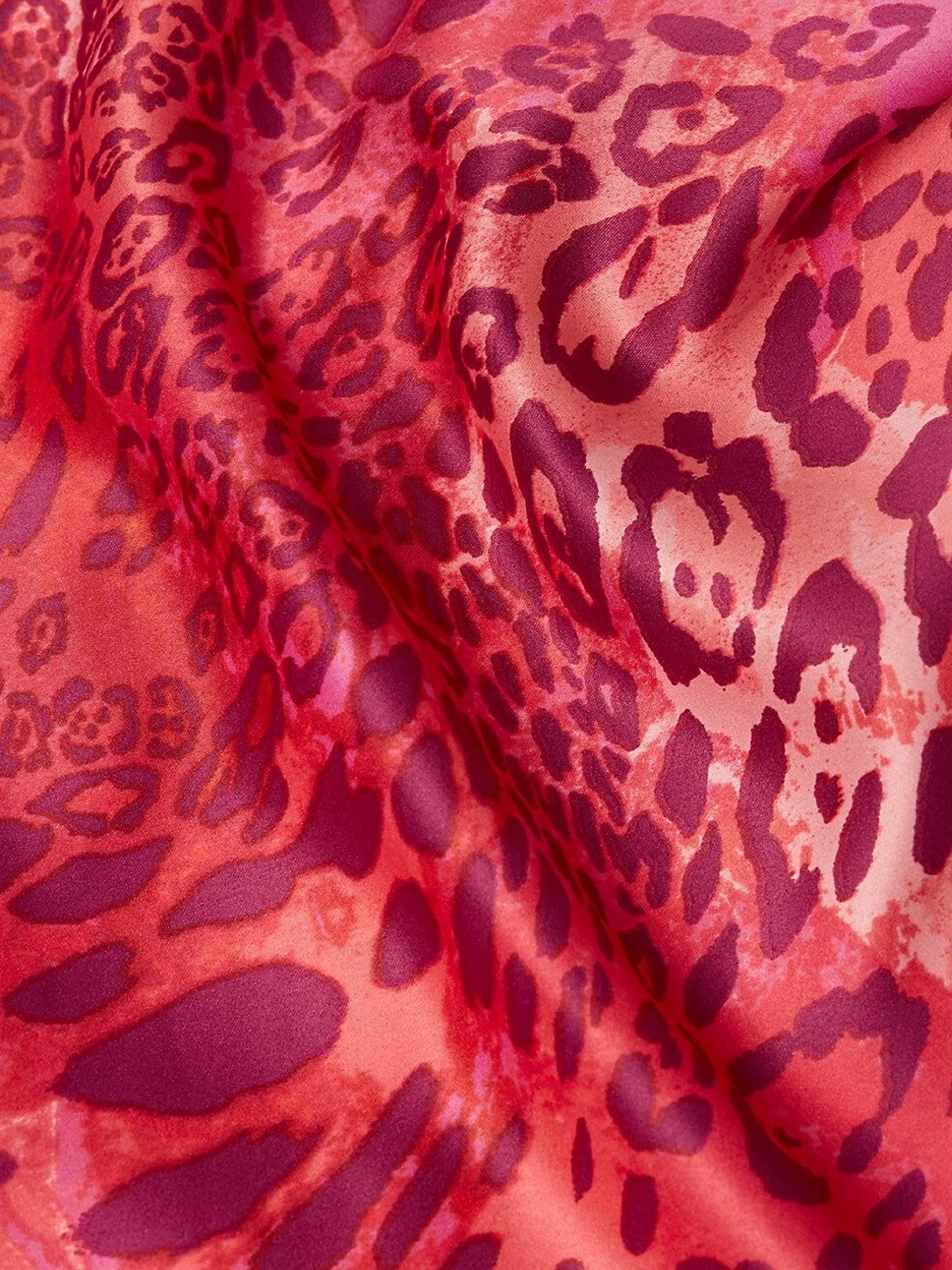 Natori Women's Animal Print Satin Nightgown - XS Size, Red - Soft & Comfortable Sleepwear for Women, Perfect for Relaxing at Home or Romantic Evenings