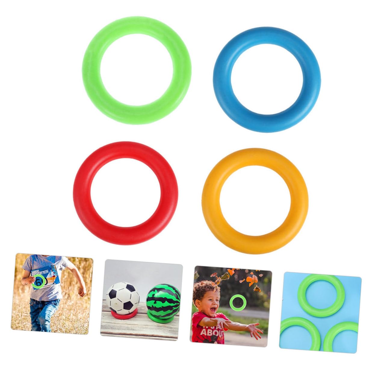 KITANDOVE 4-Piece Silent Gymnastics Rings Set - Durable Plastic Gym Rings for Kids, Safe & Quiet Gymnastic Training Equipment - Perfect for Home Play, Indoor Exercise, and Children's Fitness Activities