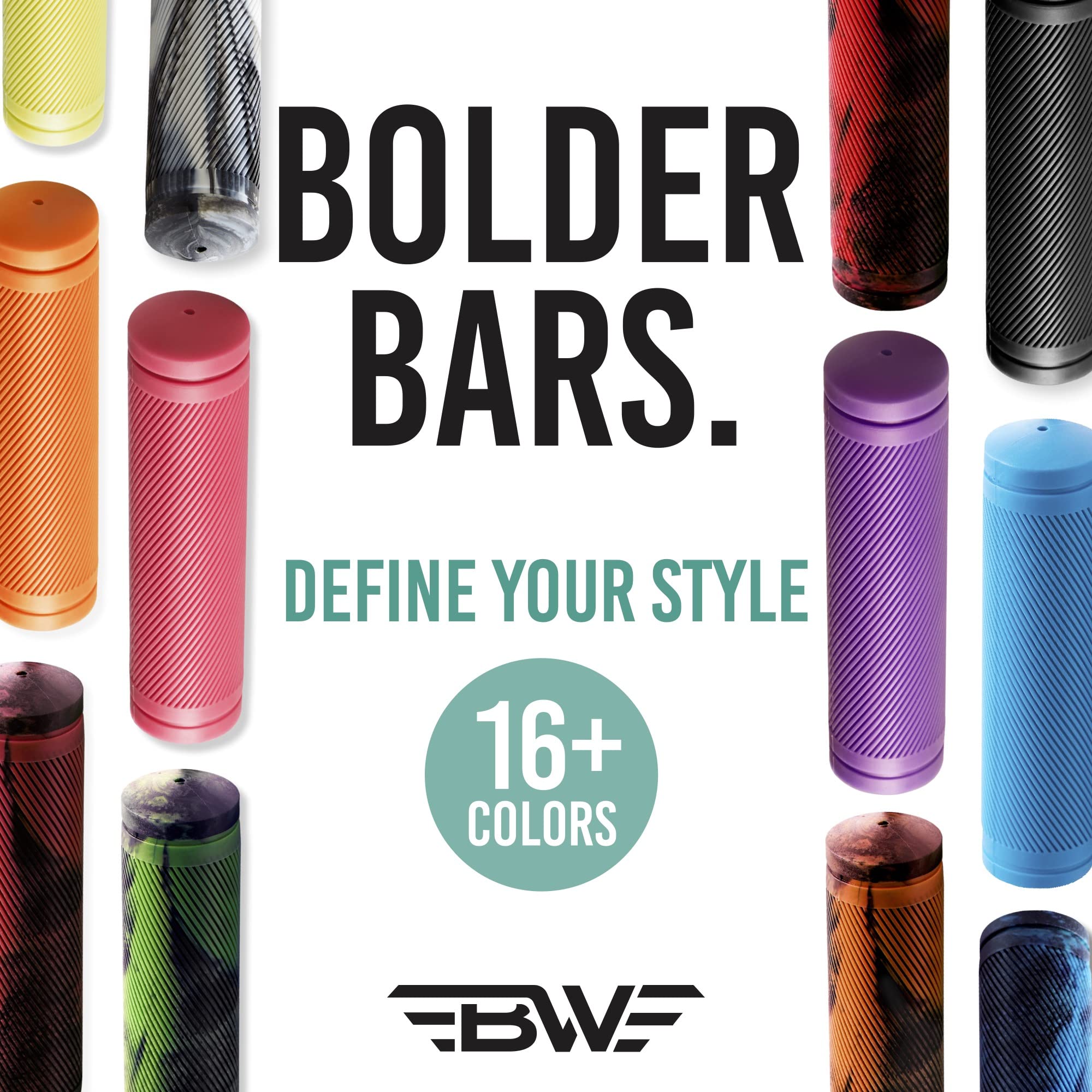 BW MTB Bike Grips - 130mm Comfortable Non-Slip Mountain Bicycle Handlebar Grips for Trail Riding & Off-Road Cycling