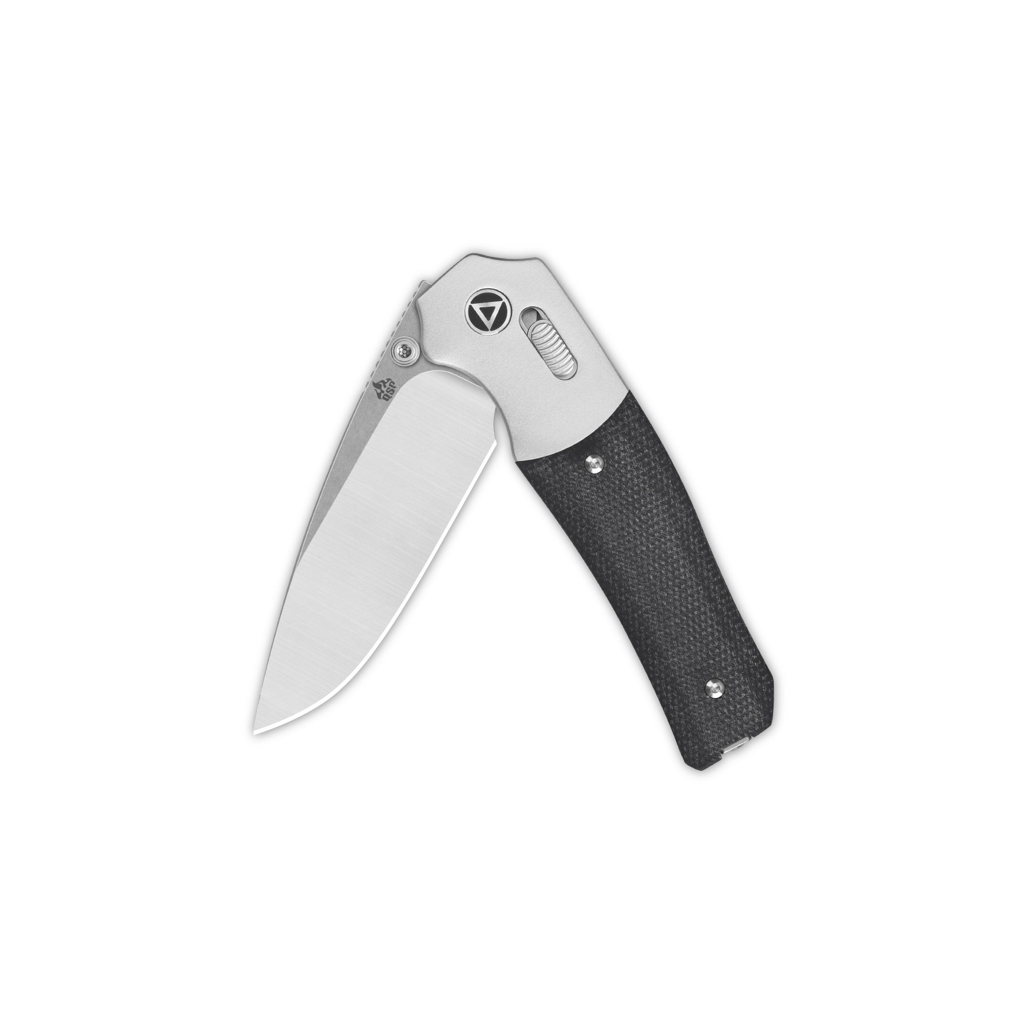 QSP Vault Glyde Lock Pocket Knife - 14C28N Stainless Steel Blade & Black Micarta Handle - EDC Folding Knife for Camping, Hiking, and Outdoor Adventures