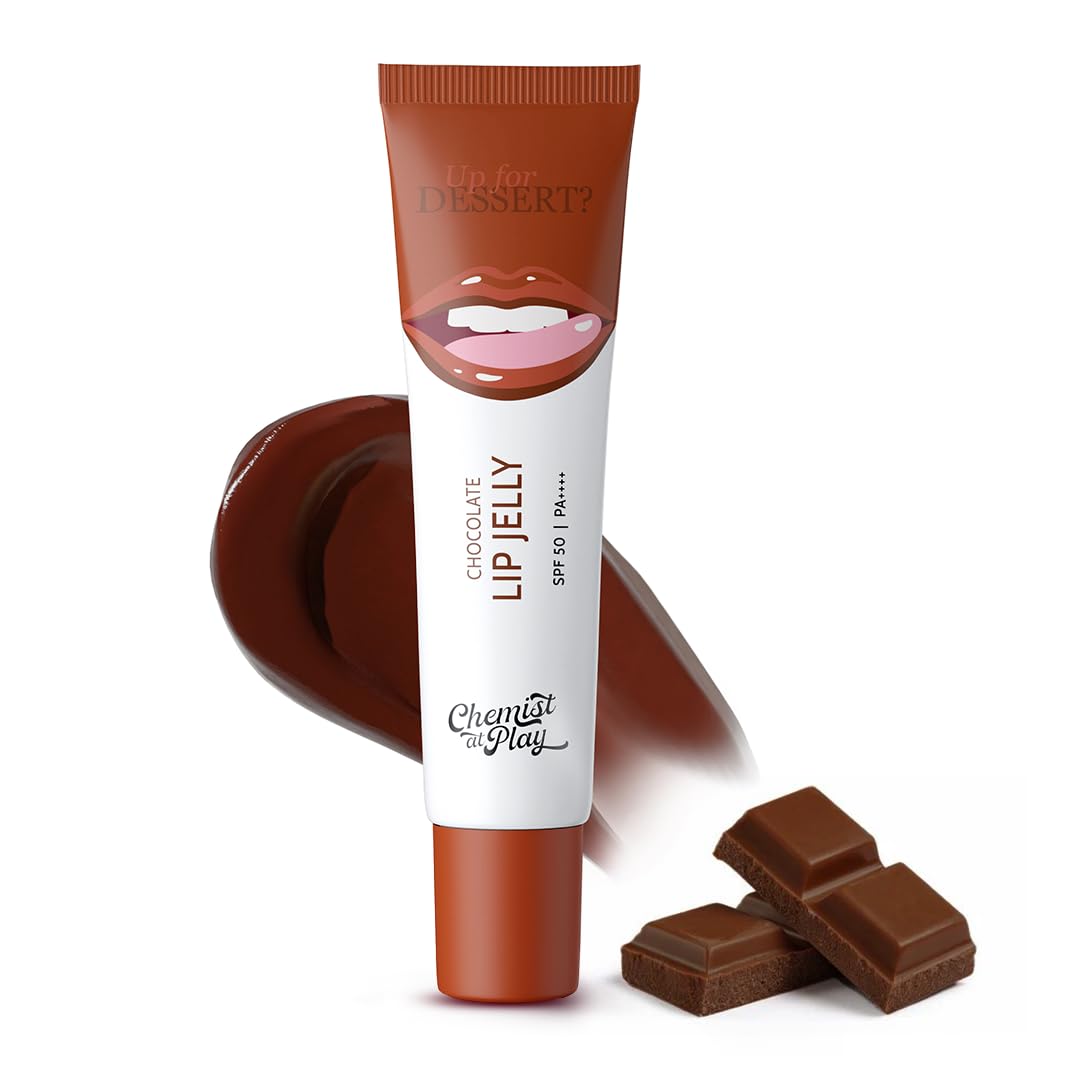 Chemist At Play Chocolate Tinted Lip Balm SPF 50 PA+++ for Dark, Dry & Chapped Lips - 24H Moisture with Kojic Acid, Hyaluronic Acid, Ceramides & Peptides - 10g | Perfect for Daily Sun Protection & Lip Care Routine
