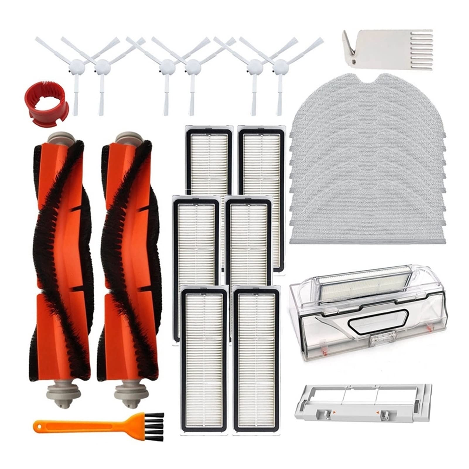 XINYUWZ Vacuum Cleaner Replacement Parts Kit for Xiaomi 1C STYTJ01ZHM Robot - HEPA Filter, Side Brushes, Mop Cloth & Dust Box | Compatible Accessories for Efficient Cleaning of Hard Floors & Carpets