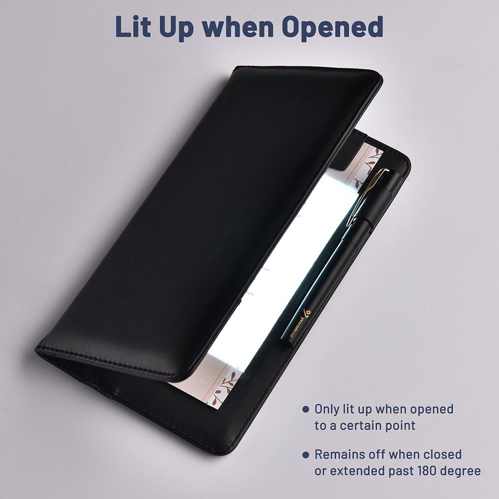 TheLAShop LED Check Presenter - PU Leather Bill Holders (4-Pack) - Perfect for Restaurants, Bars, and Retail Stores - Durable & Stylish Money Holders for Waiters & Cashiers