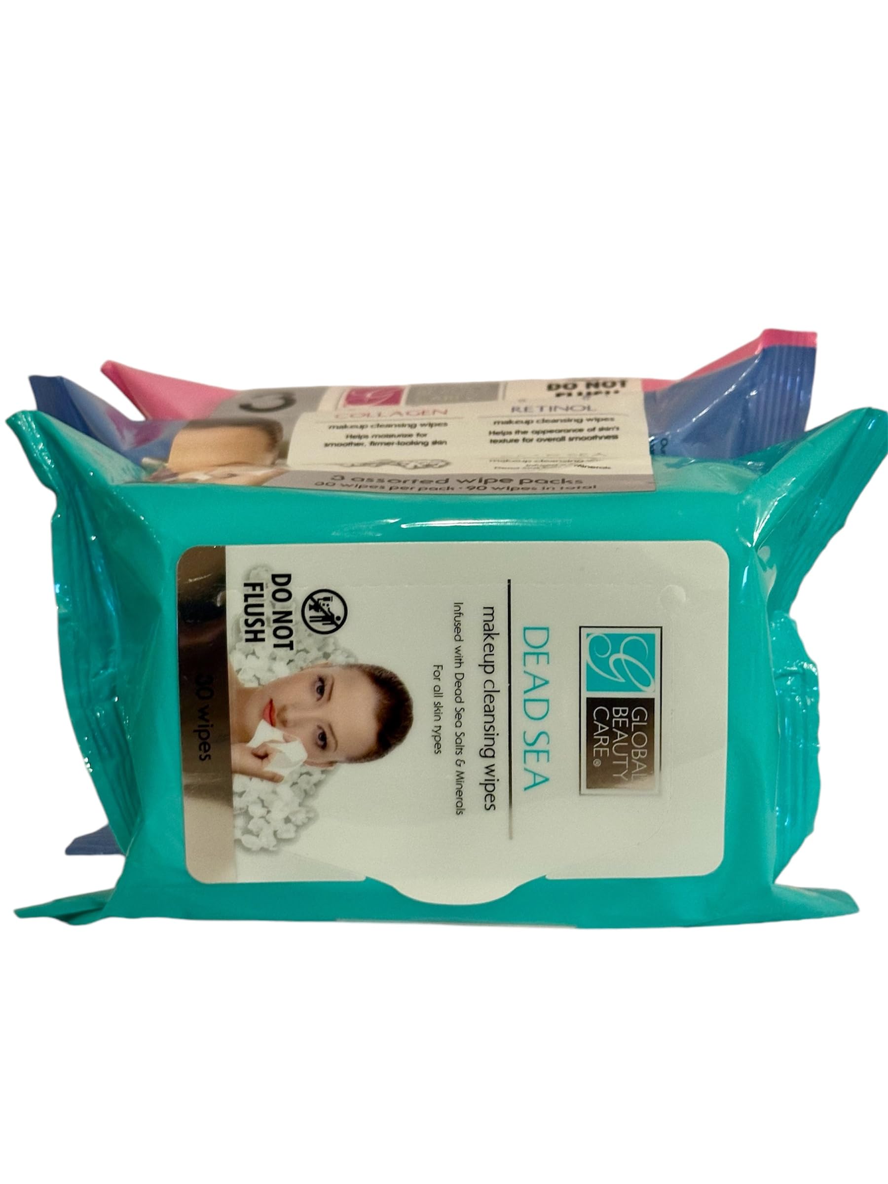 Deep Cleansing Facial Wipes with Collagen & Retinol - Moisturizing Makeup Remover Wipes for All Skin Types, Infused with Dead Sea Minerals - Perfect for Travel, Gym & Daily Skincare Routine