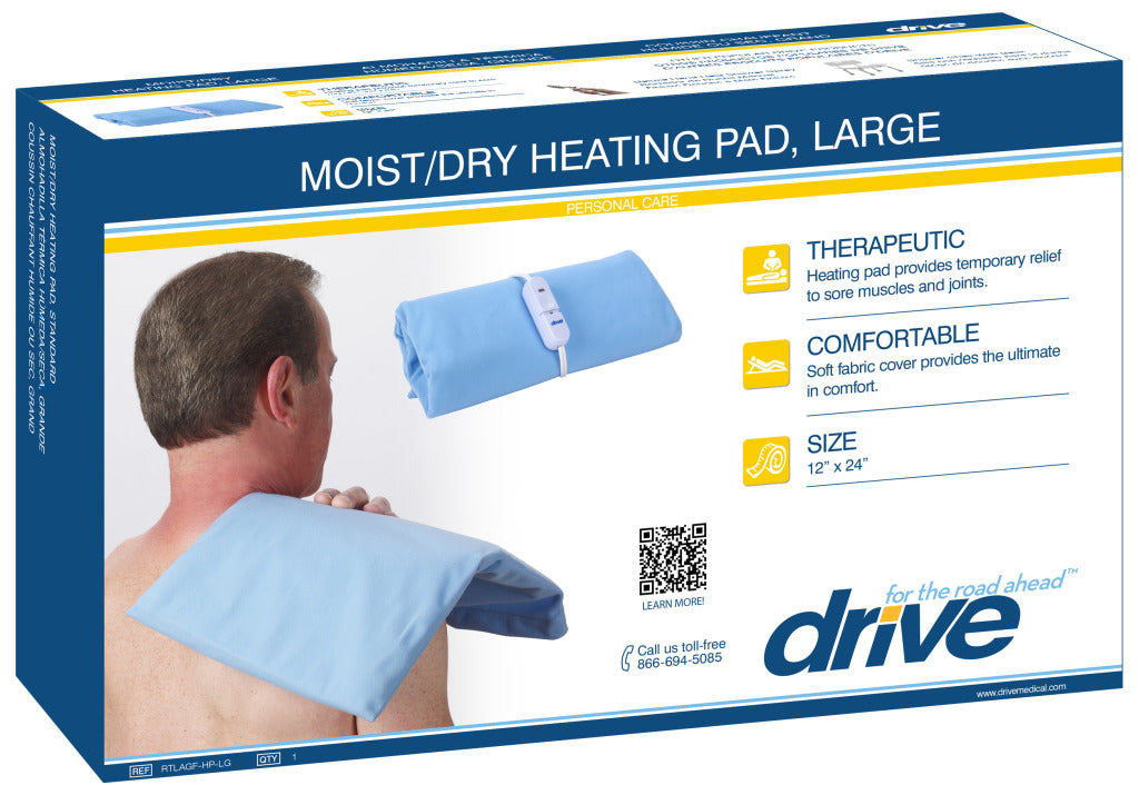 Moist & Dry Heating Pad for Back Pain Relief - Electric Heating Pad with Auto Shut-Off - Perfect for Muscle Pain, Cramps & Arthritis - Home & Office Use