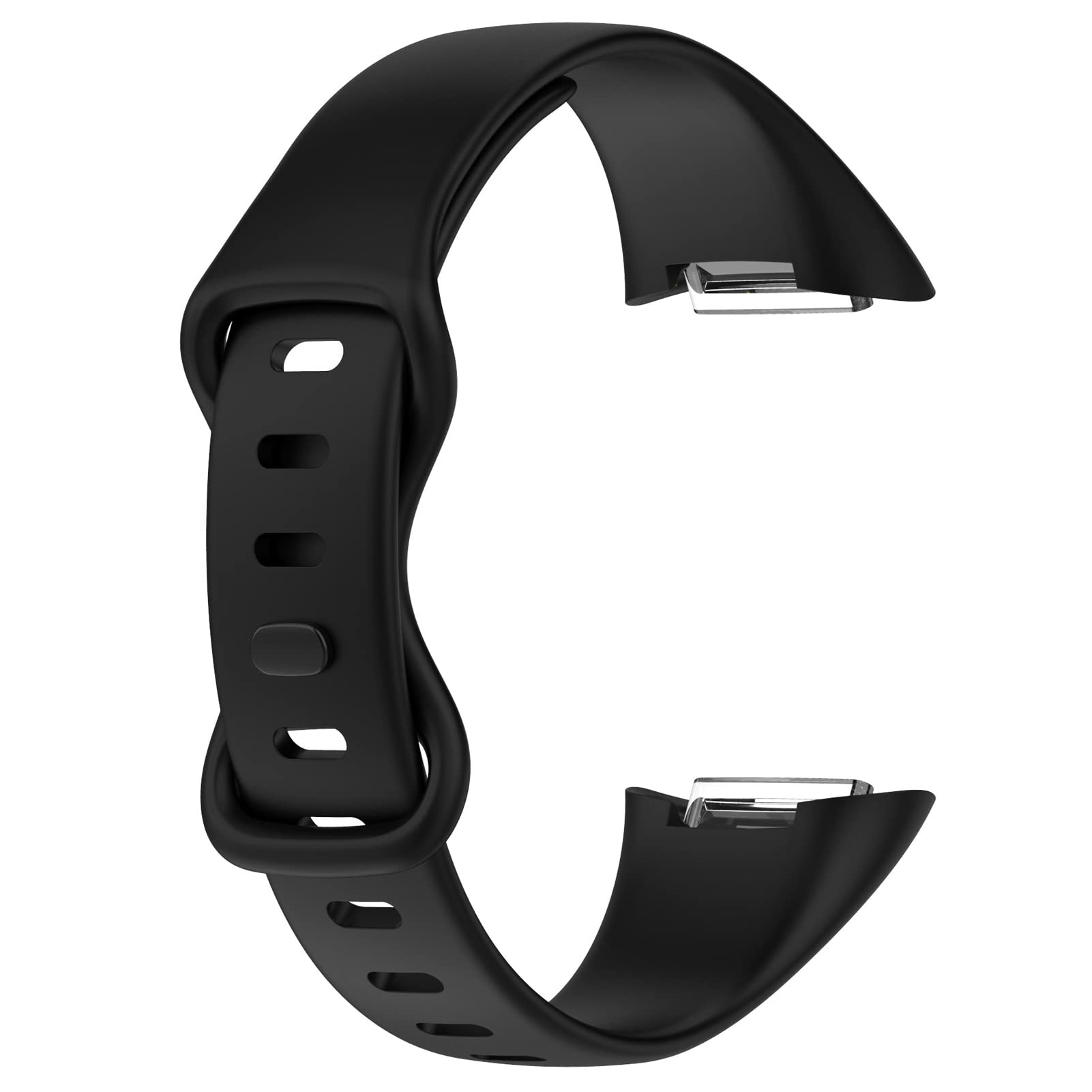 LOKEKE Replacement Band for Fitbit Charge 5 - Soft Silicone Watch Strap Wristband (Black) - Perfect for Workouts, Running & Daily Wear