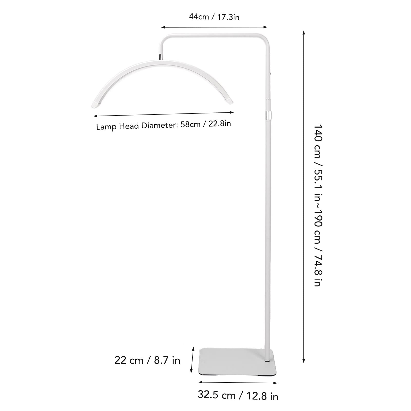 EXCLUZO Professional 36W LED Lash Lamp for Eyelash Extensions - 24 Inch Adjustable Makeup Light with 3 Color Modes, Rotating Moon Light for Tattoo Artists, Beauty Salons & Home Use - Perfect for Lash Technicians, Makeup Artists & Skincare Professionals