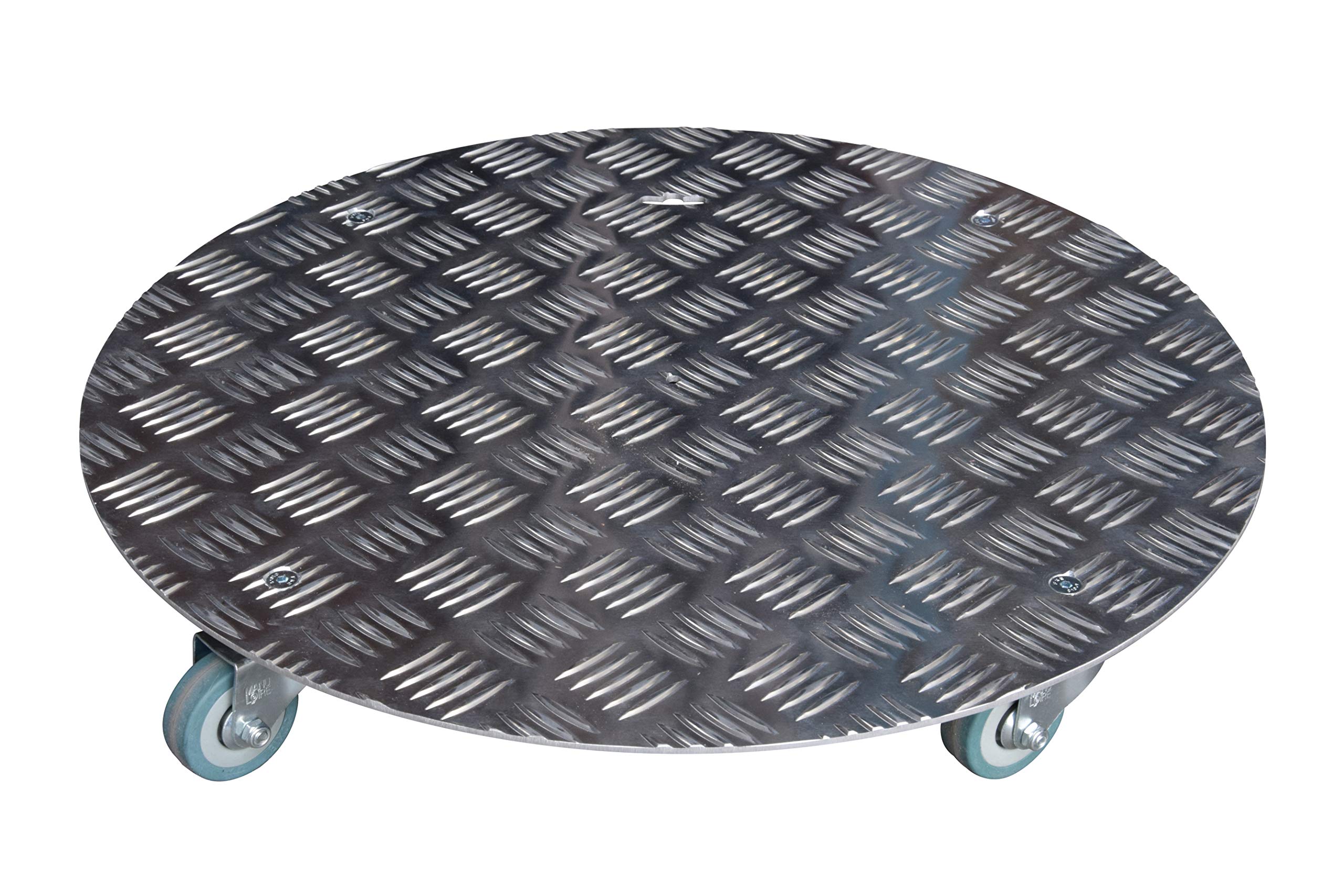 Aluminum Plant Pot Stand with Wheels - 49 x 49 x 7.5 cm (19.3 x 19.3 x 3 inches) - Heavy Duty Mobile Base for Large Flower Pots - Perfect for Indoor/Outdoor Gardening & Easy Plant Movement