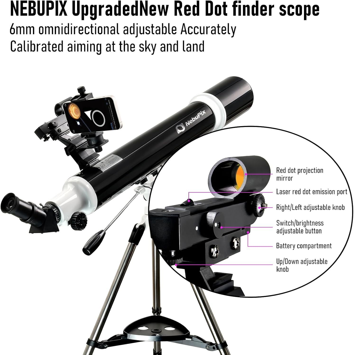 **91mm Aperture 700mm FL Telescope with StarFinding System - High-Powered Astronomy Telescope for Adults & Beginners | All Metal AZ Mount, Phone Adapter & Remote | Perfect for Stargazing, Astrophotography & Outdoor Exploration**