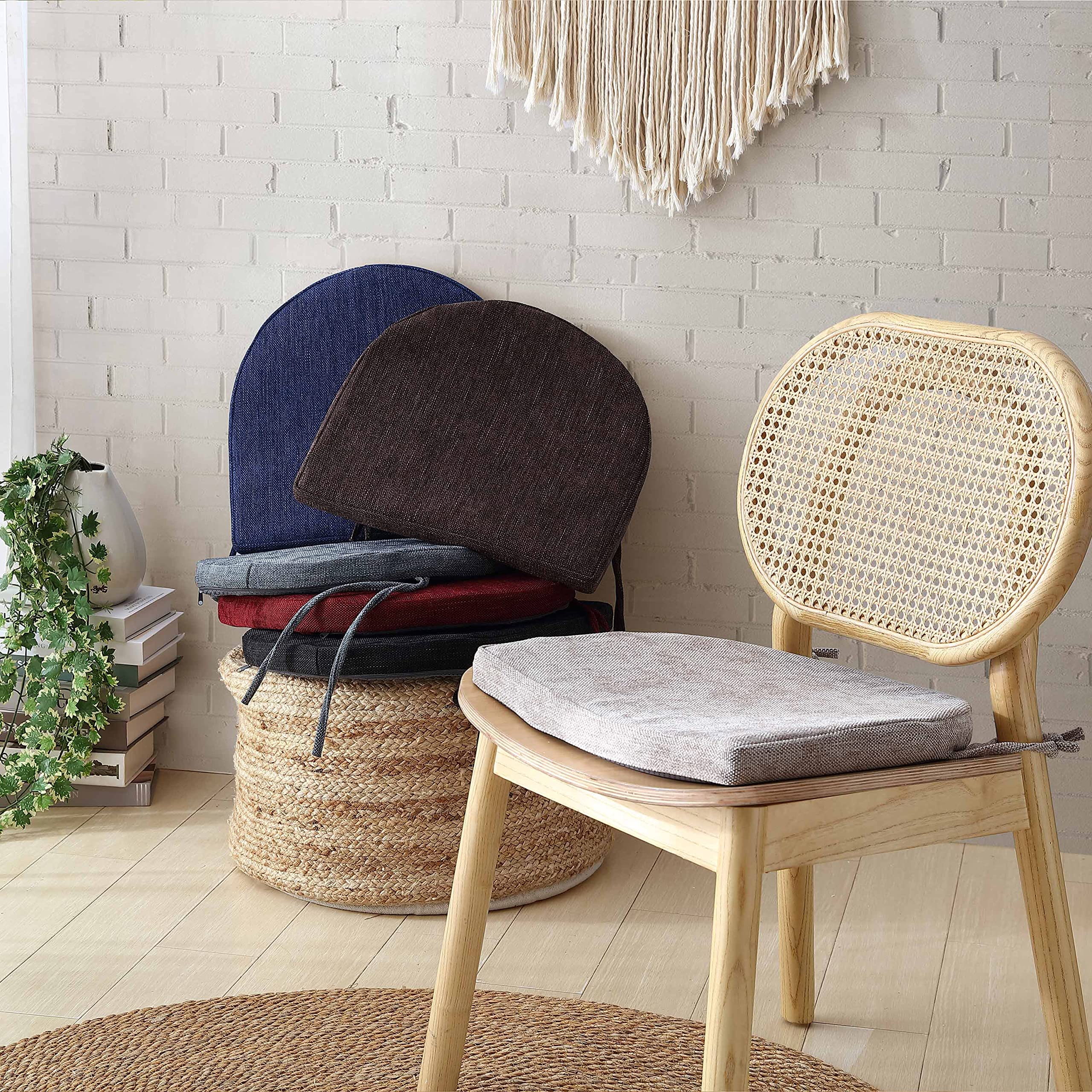 Sweet Home Collection Chair Cushions - 100% High Density Memory Foam Seat Pads (17