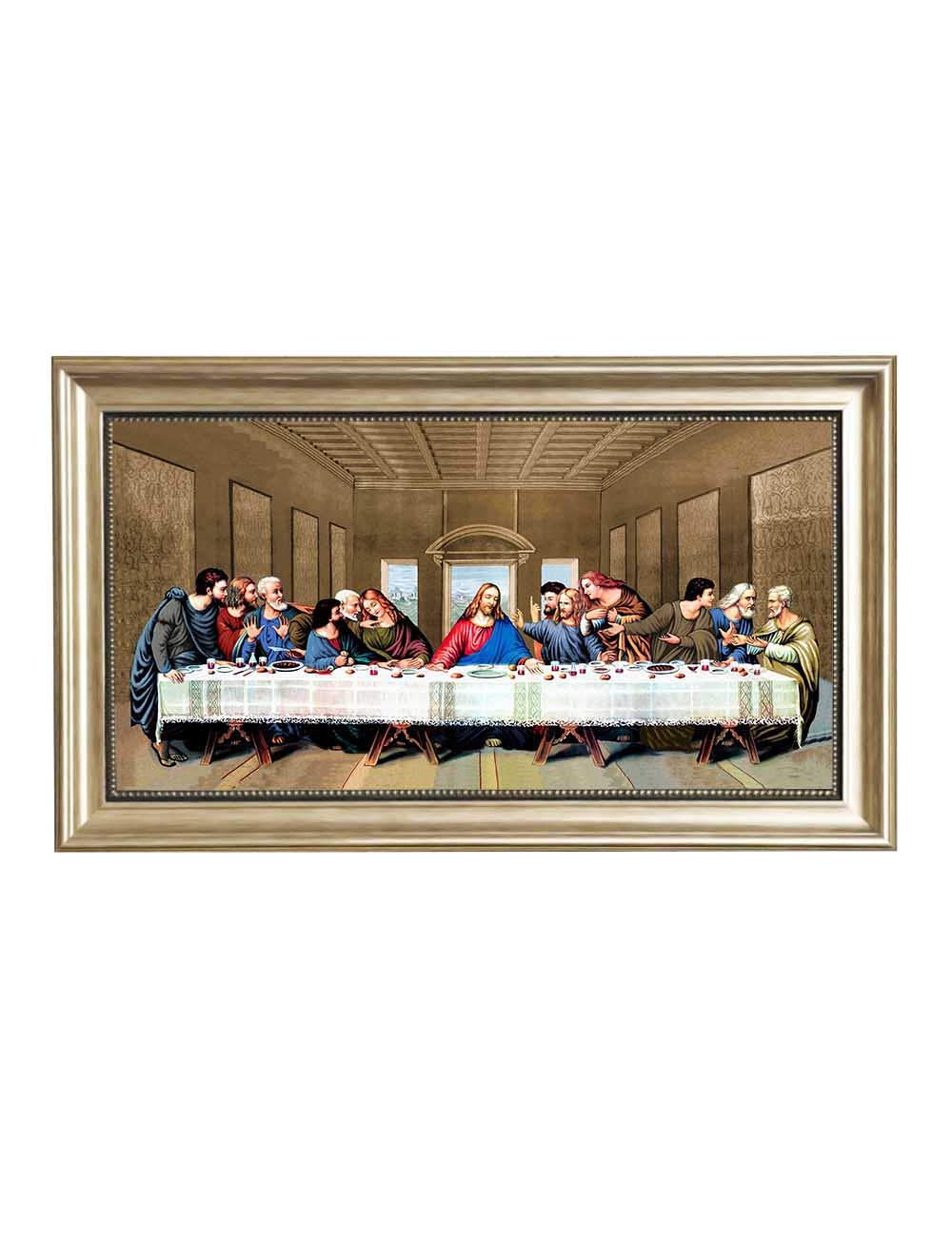 Eliteart - Leonardo da Vinci The Last Supper Giclee Canvas Art Print Framed 33x19 Inches - Perfect for Home Decor, Church, or Office Wall Art