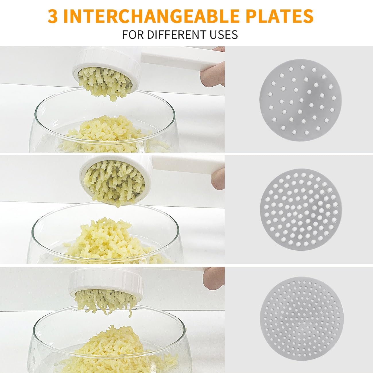 Premium Potato Ricer & Masher with 3 Interchangeable Discs - Heavy Duty Stainless Steel Kitchen Tool for Smooth Mashed Potatoes, Vegetables, Baby Food & Purees - Ideal for Home Cooking, Meal Prep & Restaurant Use