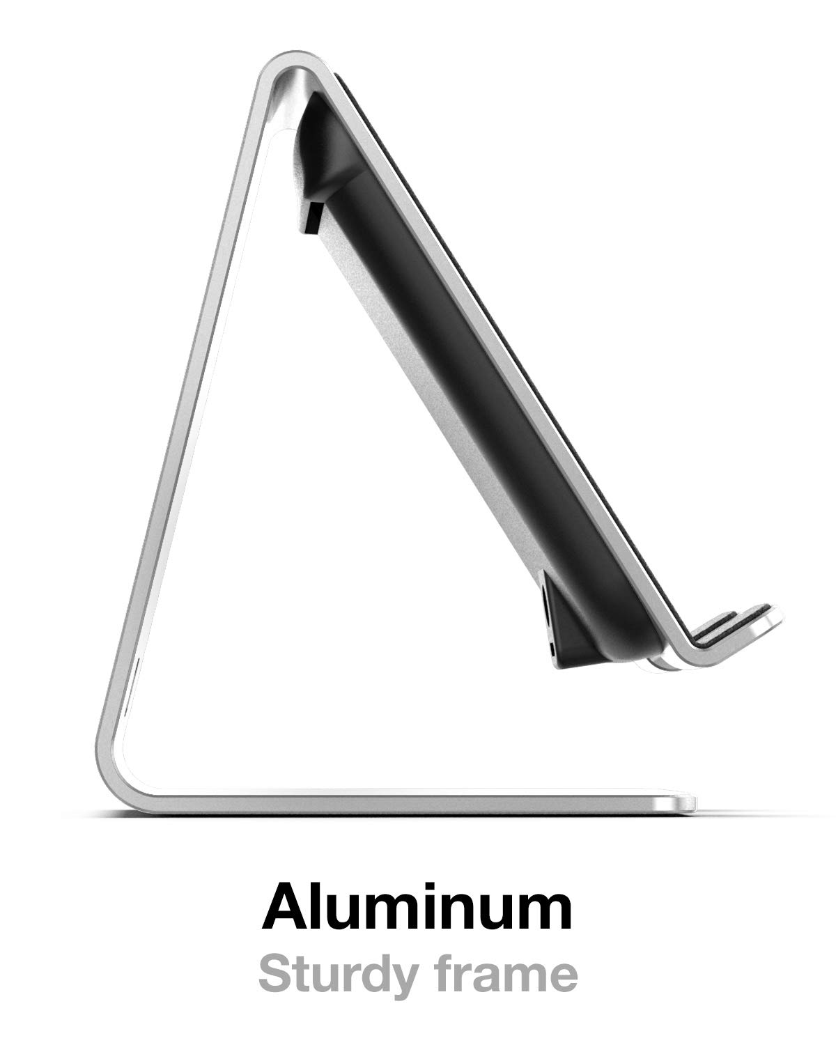 Premium Encased PowerStand Wireless Charging Stand with Adjustable Dimmable LED Backlights - Fast Qi-Certified Desktop Charger for iPhone 15/14/13, Samsung Galaxy S23/S22, Android Phones (Aluminum Silver) - Perfect for Home Office, Nightstand & Travel Charging Station