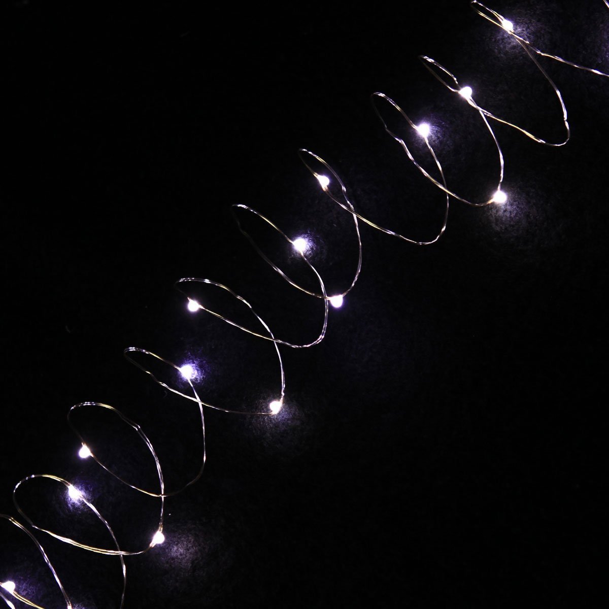 20 LED Battery Operated String Lights - 7ft Silver Wire Blue Fairy Lights for Bedroom, Wedding, Party & Outdoor Decor