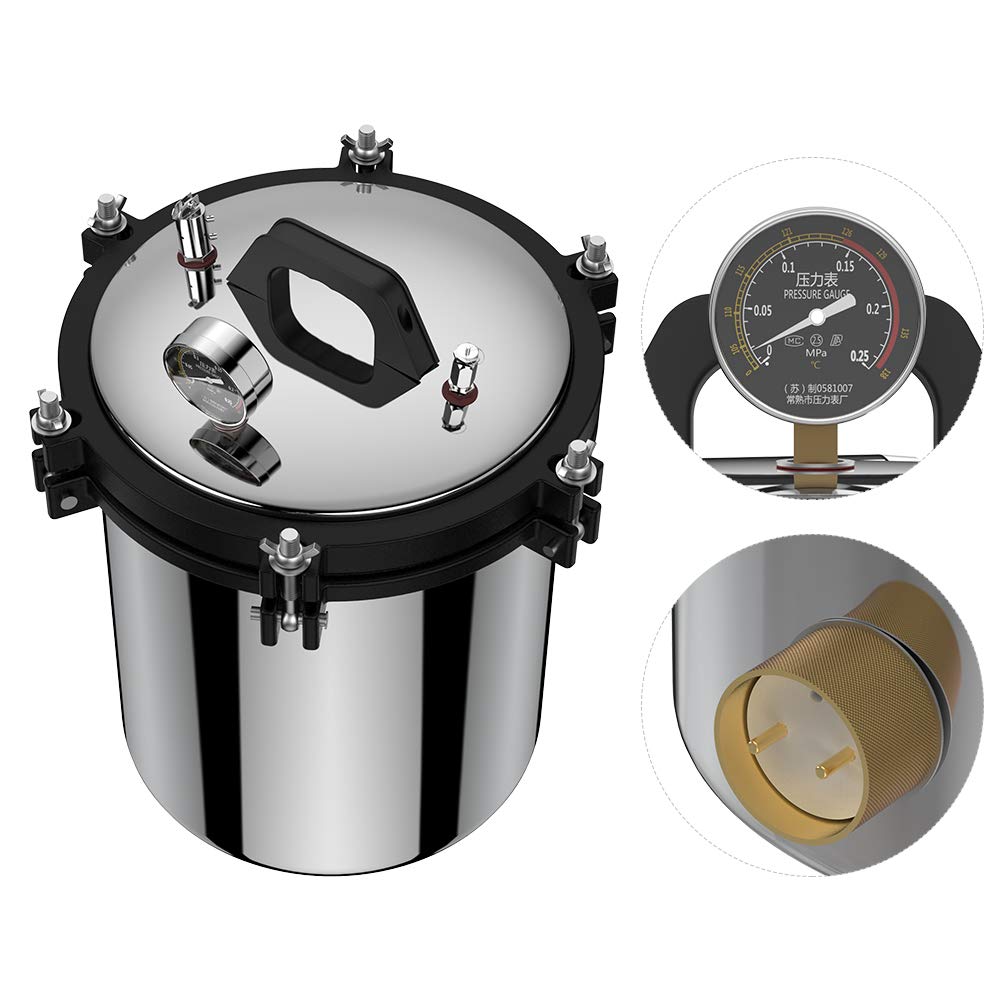 18L Stainless Steel Dual Heating Pressure Steam Autoclave Sterilizer - XFS Medical Equipment for Dental, Tattoo & Nail Salon Sterilization (Autoclave Machine for Tools, Instruments & Equipment)