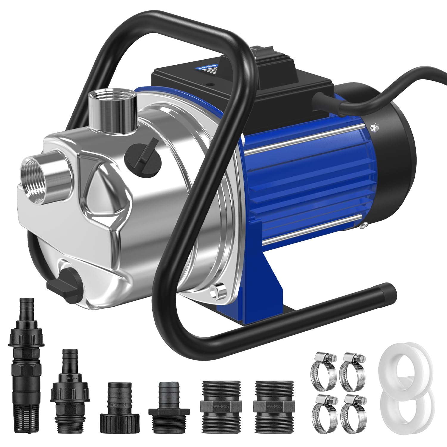 **1.5HP 110V Electric Shallow Well Pump - 1532GPH, 152FT Stainless Steel Portable Water Transfer Pump for Garden, Lawn Irrigation & Sprinkler Booster | Ideal for Home, Farm & Outdoor Watering**