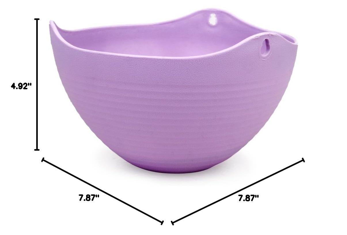 **Yardwe Thickened Purple Hanging Planters – Indoor/Outdoor Flower Pots with Stand for Balcony, Garden & Home Decor – Perfect for Succulents, Herbs & Small Plants**