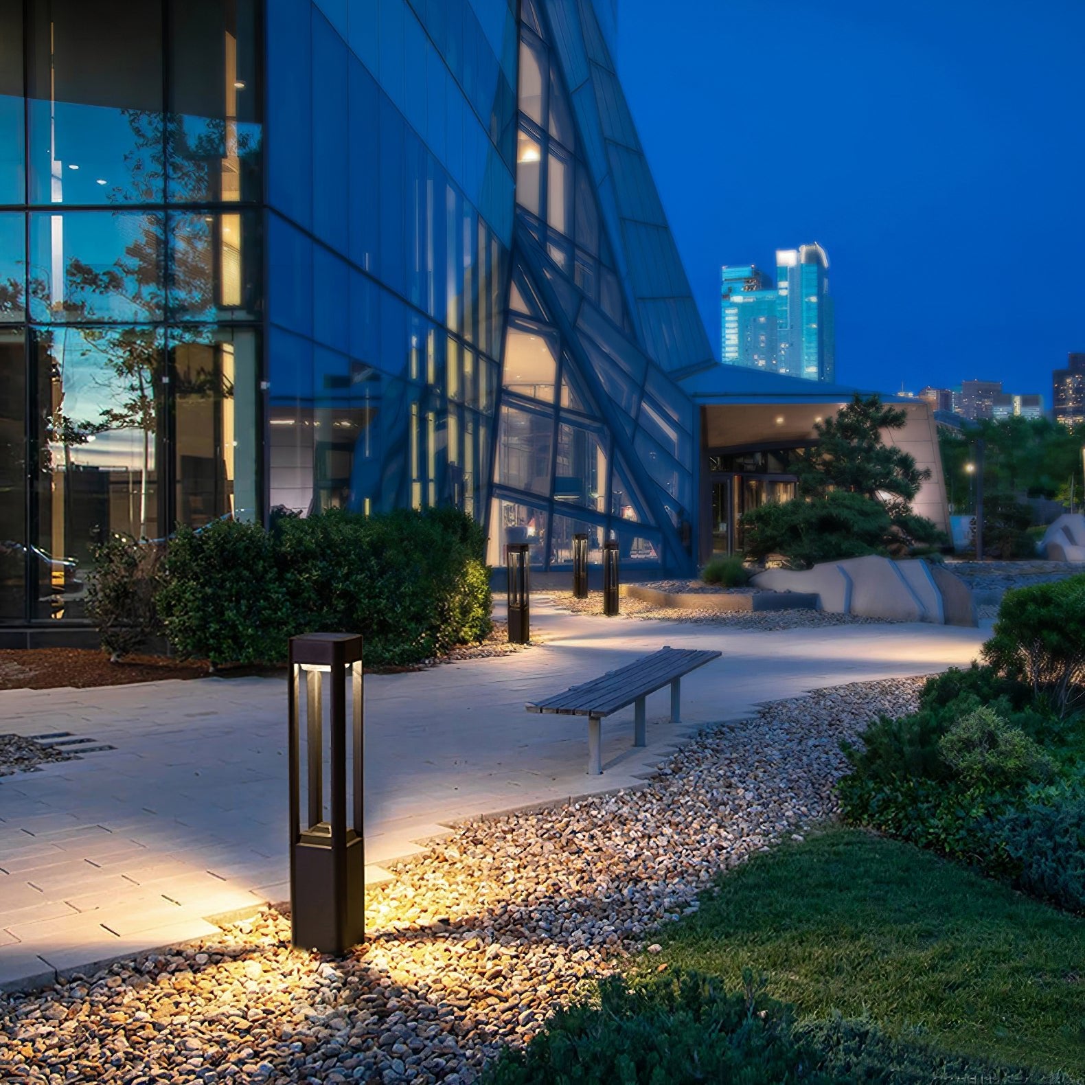 Outdoor Rectangular Column Garden Light - Waterproof LED Landscape Lighting for Patio, Yard, and Pathway Decor