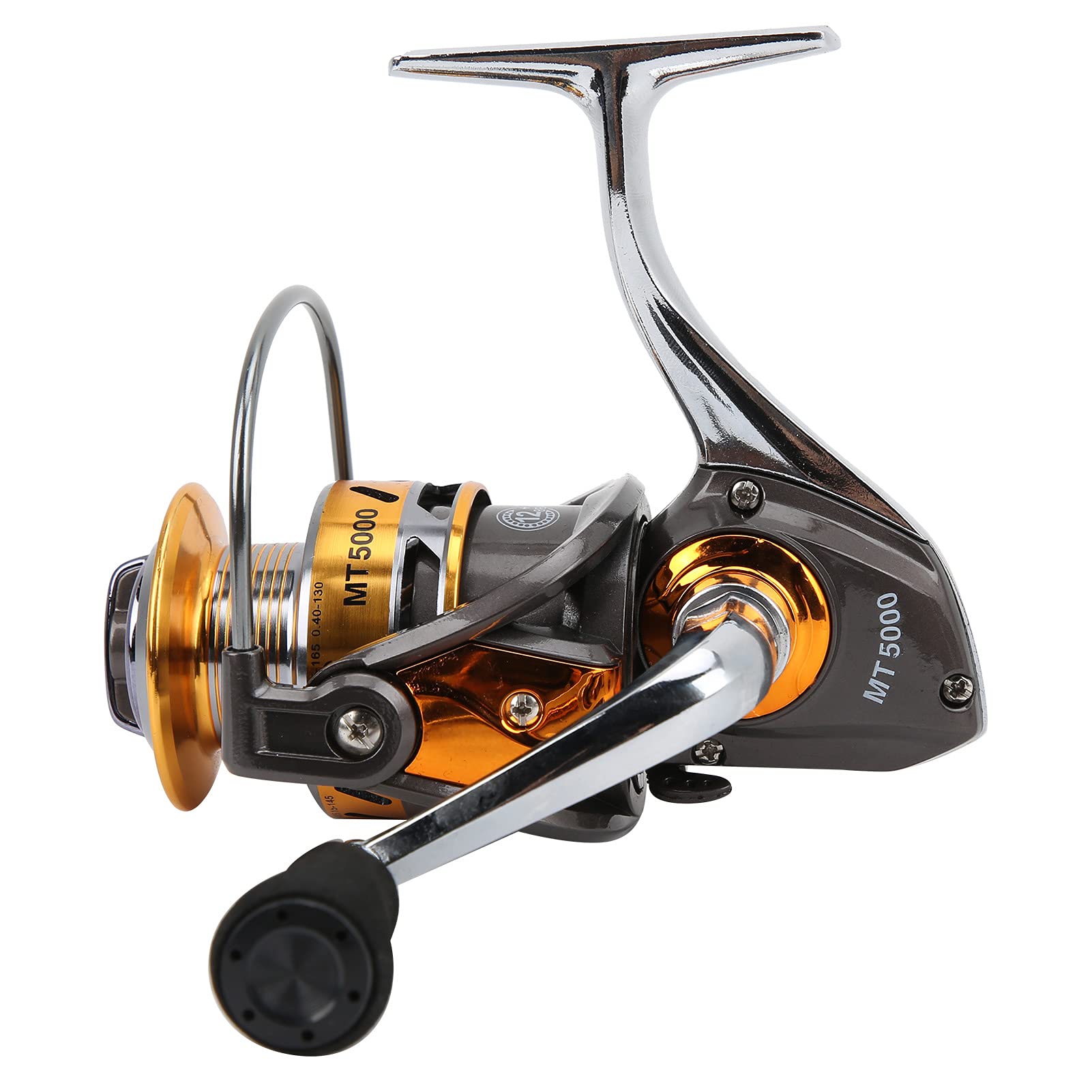 VGEBY MT5000 Metal Sea Fishing Spinning Reel - 5.5:1 Gear Ratio, 12+1BB, Saltwater & Freshwater Fishing Reel with Portable Fishing Wheel - Perfect for Offshore, Surf, and Pier Fishing
