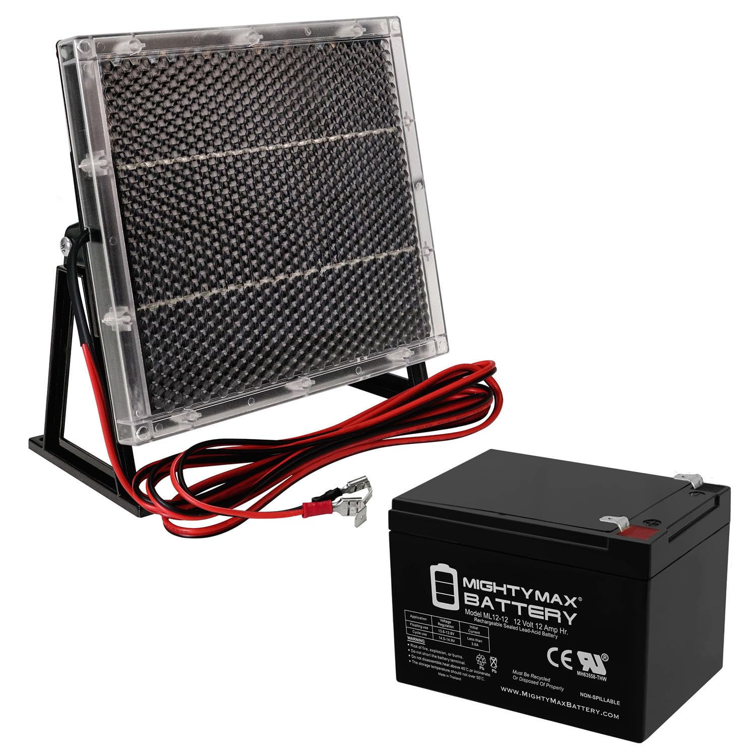 Mighty Max 12V 12AH Rechargeable Battery for Zida 350 WT 24V + 12V Solar Panel - Power Your Solar System, RV, Marine, and Off-Grid Applications