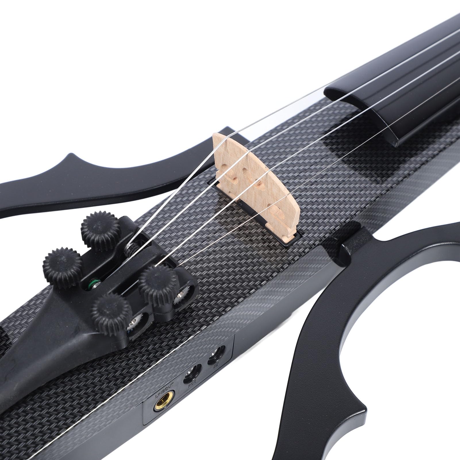Professional Silent Electric Violin - Premium 4/4 Full Size Carbon Fiber & ABS Electric Fiddle with Pickup for Adults & Teens (Textured Black) | Perfect for Practice, Performances & Noise-Free Playing at Home