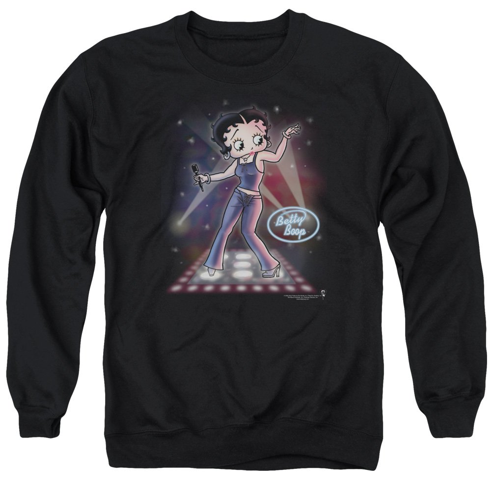 Betty Boop Pop Star Graphic Unisex Crewneck Sweatshirt for Men & Women - Casual Streetwear & Retro Fashion