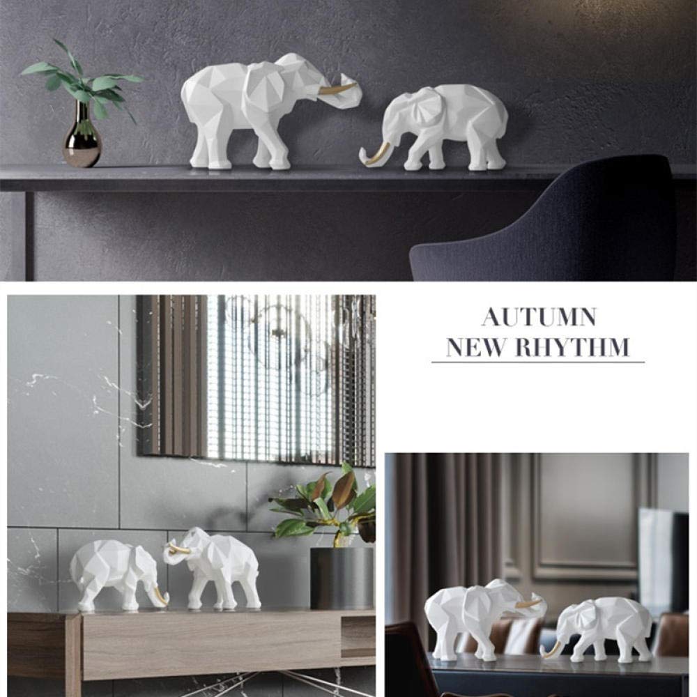 Nordic Modern Creative Elephant Resin Sculpture - 2Pcs/Set Animal Statue for Home & Office Decor | Desktop Art Display, Living Room Centerpiece, Gift Idea