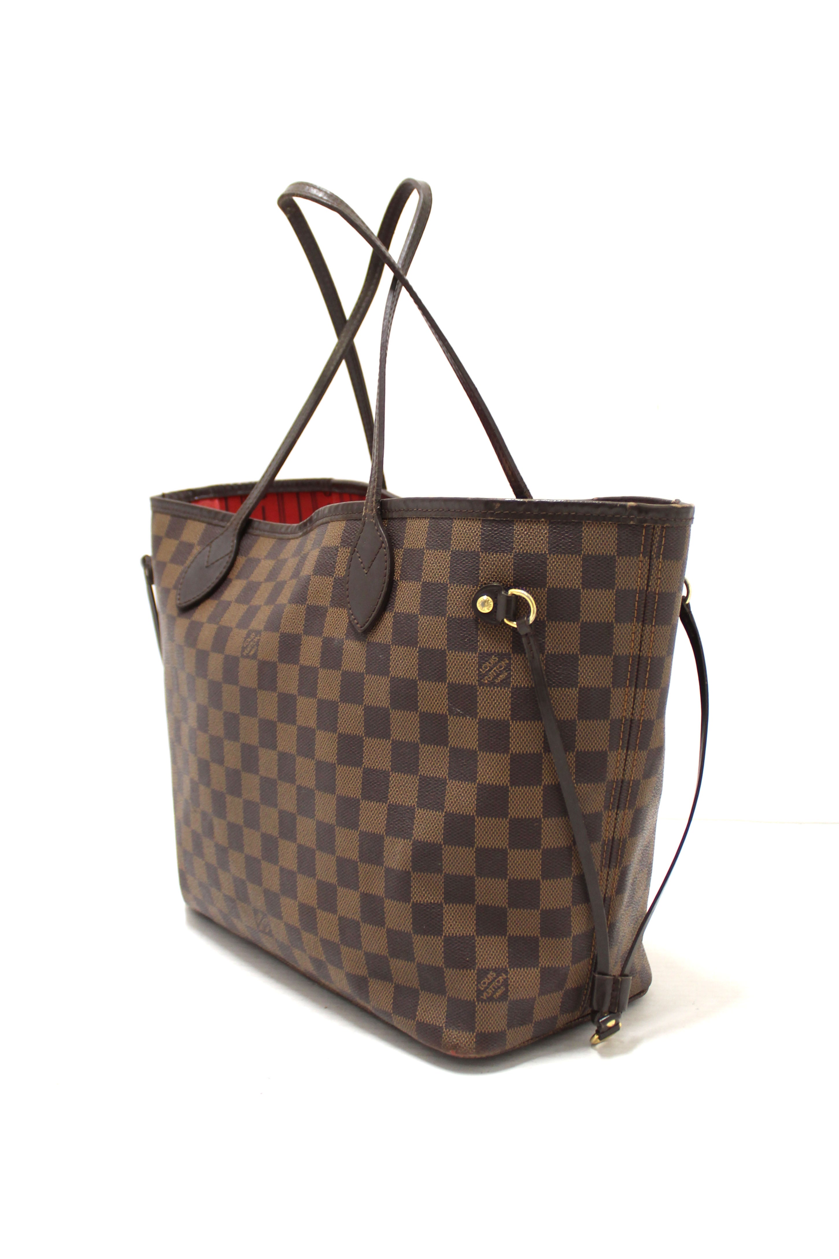 Authentic Louis Vuitton Damier Ebene Canvas Neverfull MM Tote Bag - Luxury Designer Handbag for Women, Perfect for Work, Travel & Everyday Use
