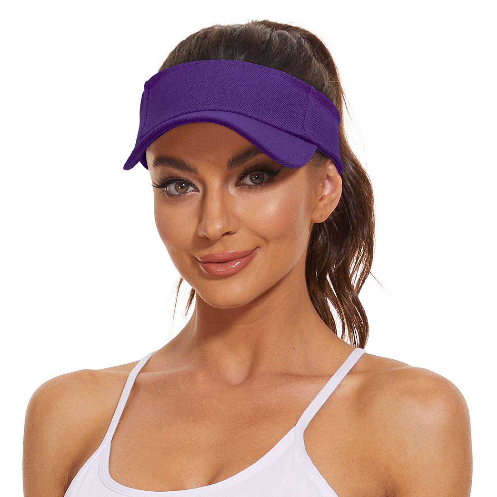 Sun Visor Hat - Cotton UV Protection Cap for Women & Men - Wide Brim Sun Hat for Outdoor Activities, Golf, Beach, Running, and Gardening
