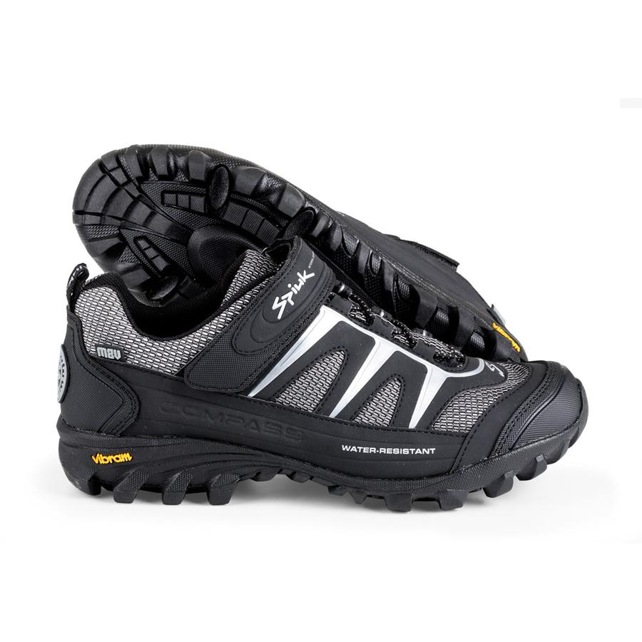 Spiuk Compass MTB Shoes for Men - Black & Grey Cycling Shoes for Mountain Biking | Durable & Comfortable for Trail Riding & Off-Road Adventures