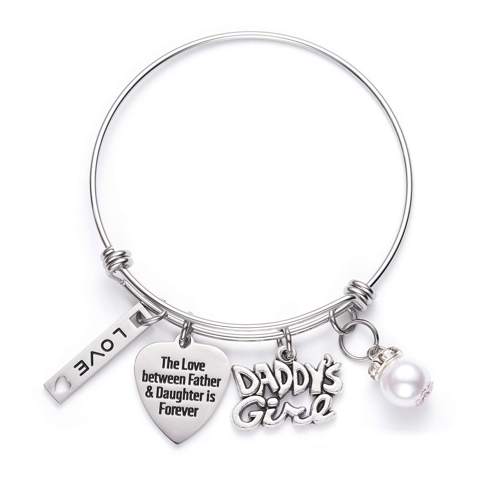 LParkin Love Bracelet for Daughter - Heartfelt Gift from Dad, Birthday Jewelry for Teen Girls - Perfect for Father-Daughter Bonding & Special Occasions