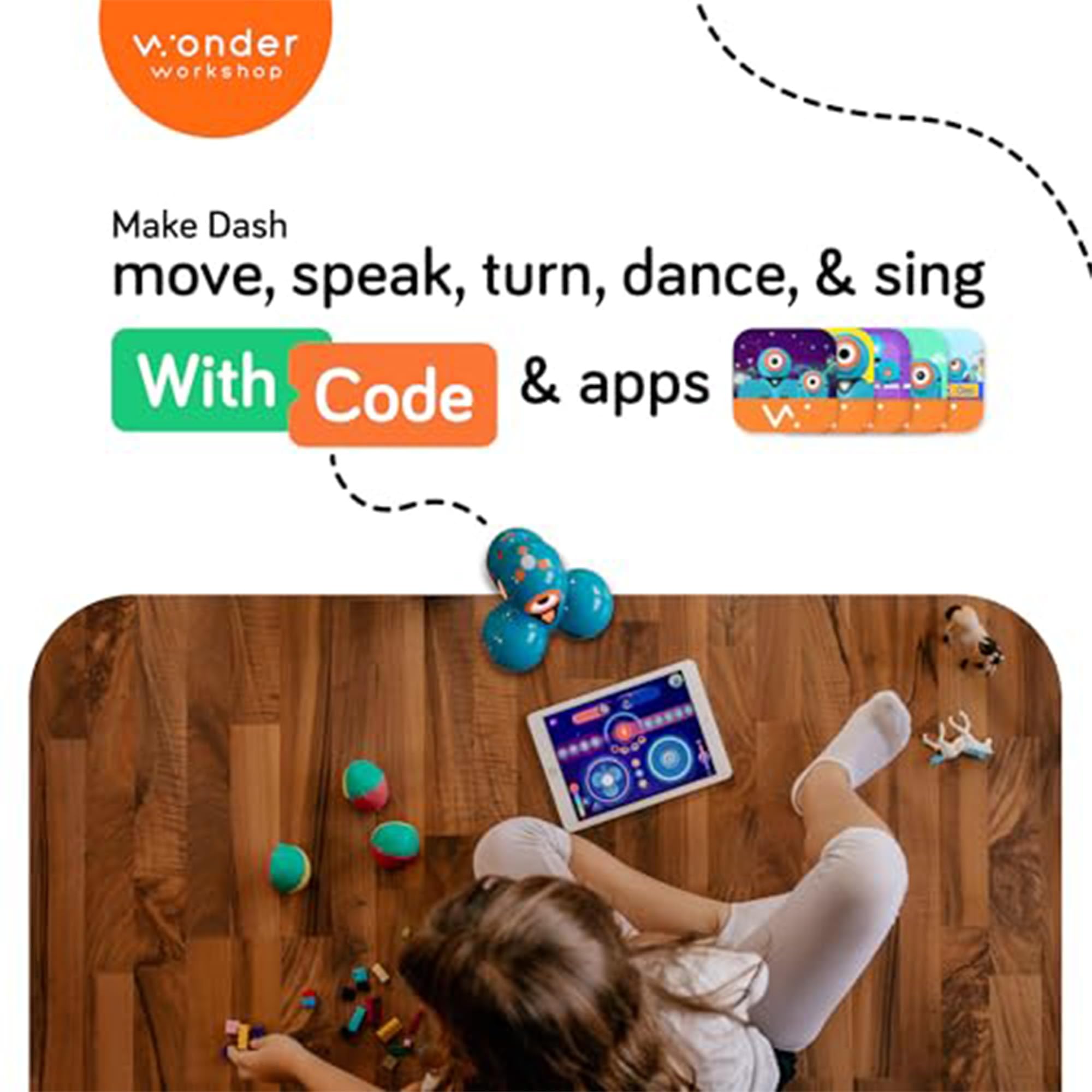 Dash Robot - STEM Coding Robot for Kids Ages 6+ | Voice Activated, Programmable Educational Toy | Learn Coding Through Play for School & Home Learning