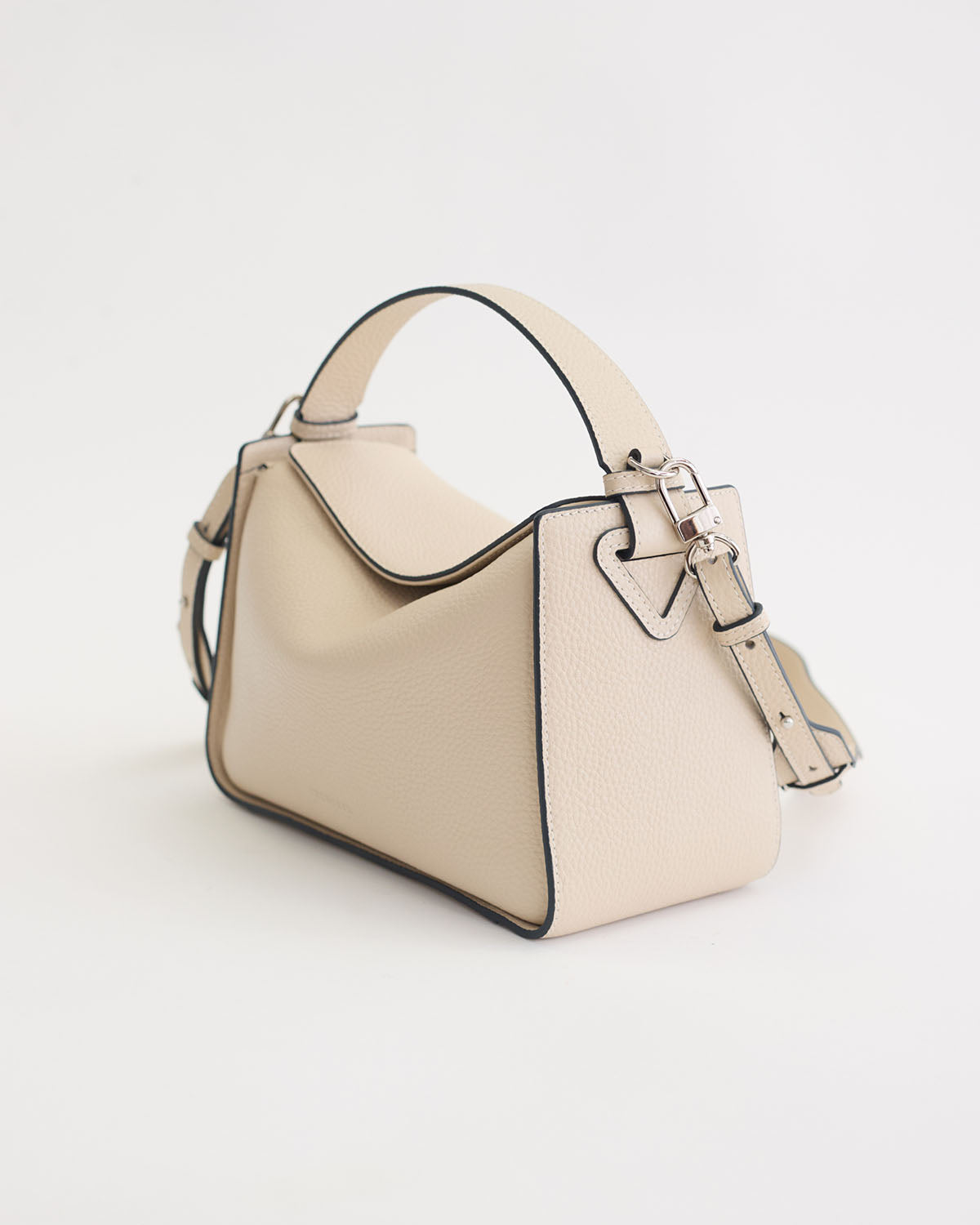 Stylish Clementine Bag in Oat Pebbled Leather - Perfect for Work, Travel & Everyday Use