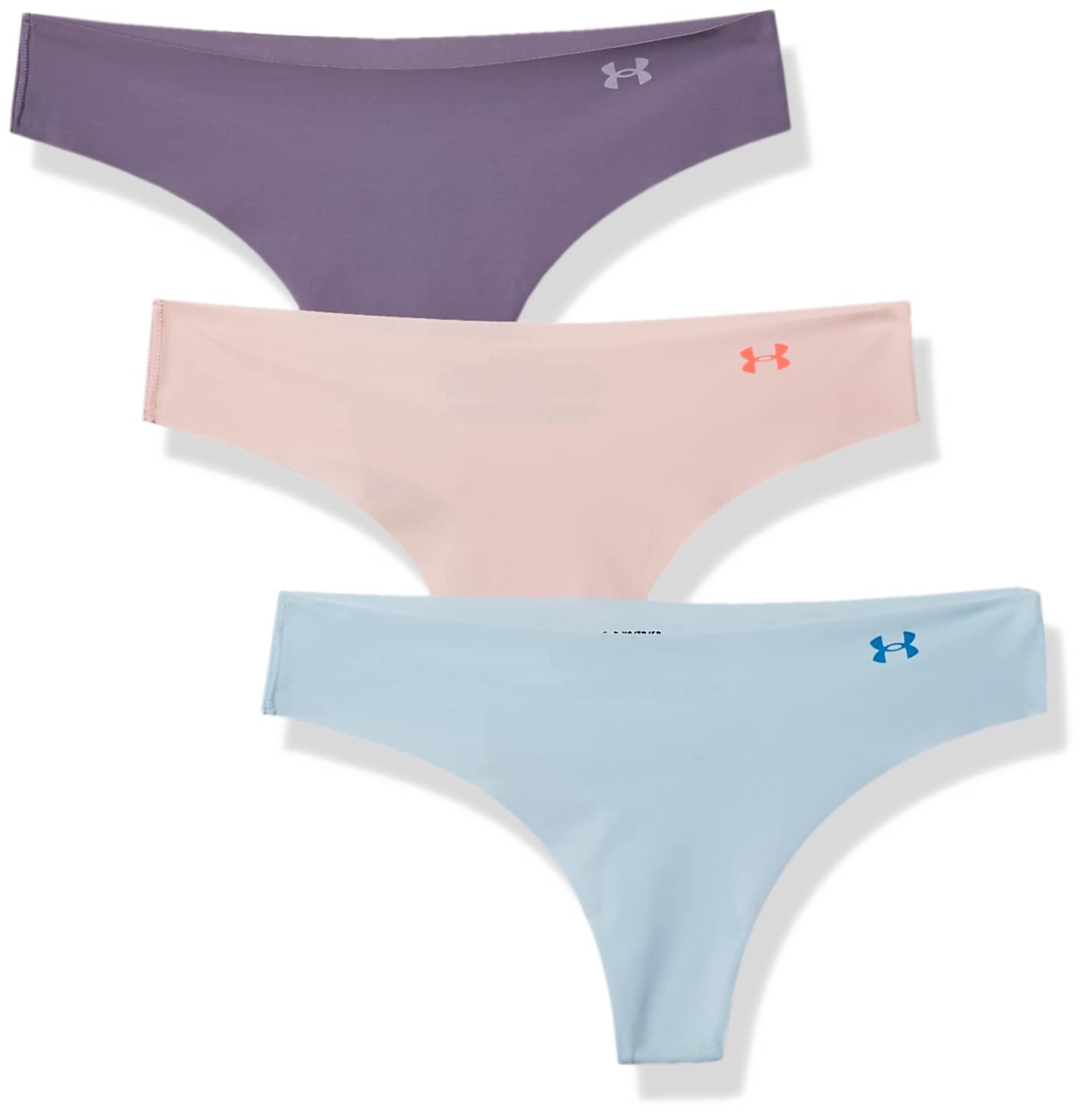Under Armour Women's 3-Pack Pure Stretch No Show Thong Underwear - Ultra Soft, Breathable & All-Day Comfort for Workout, Yoga & Everyday Wear