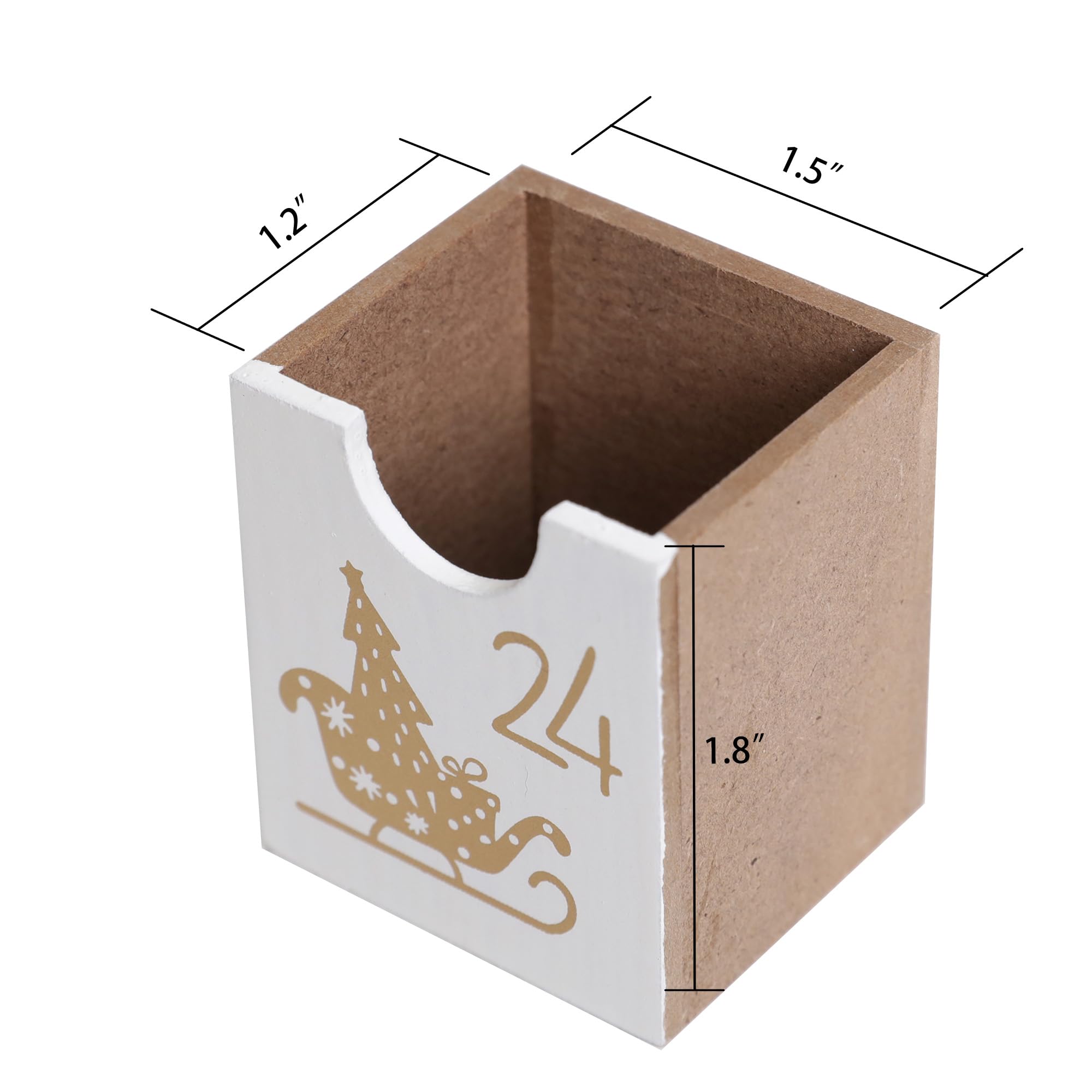 Wooden Christmas Advent Calendar House with 24 Drawers & LED Lights - Holiday Countdown Calendar for Christmas Decorations 2023, Candy Storage Box (White Forest) - Perfect for Home, Office & Gift Giving