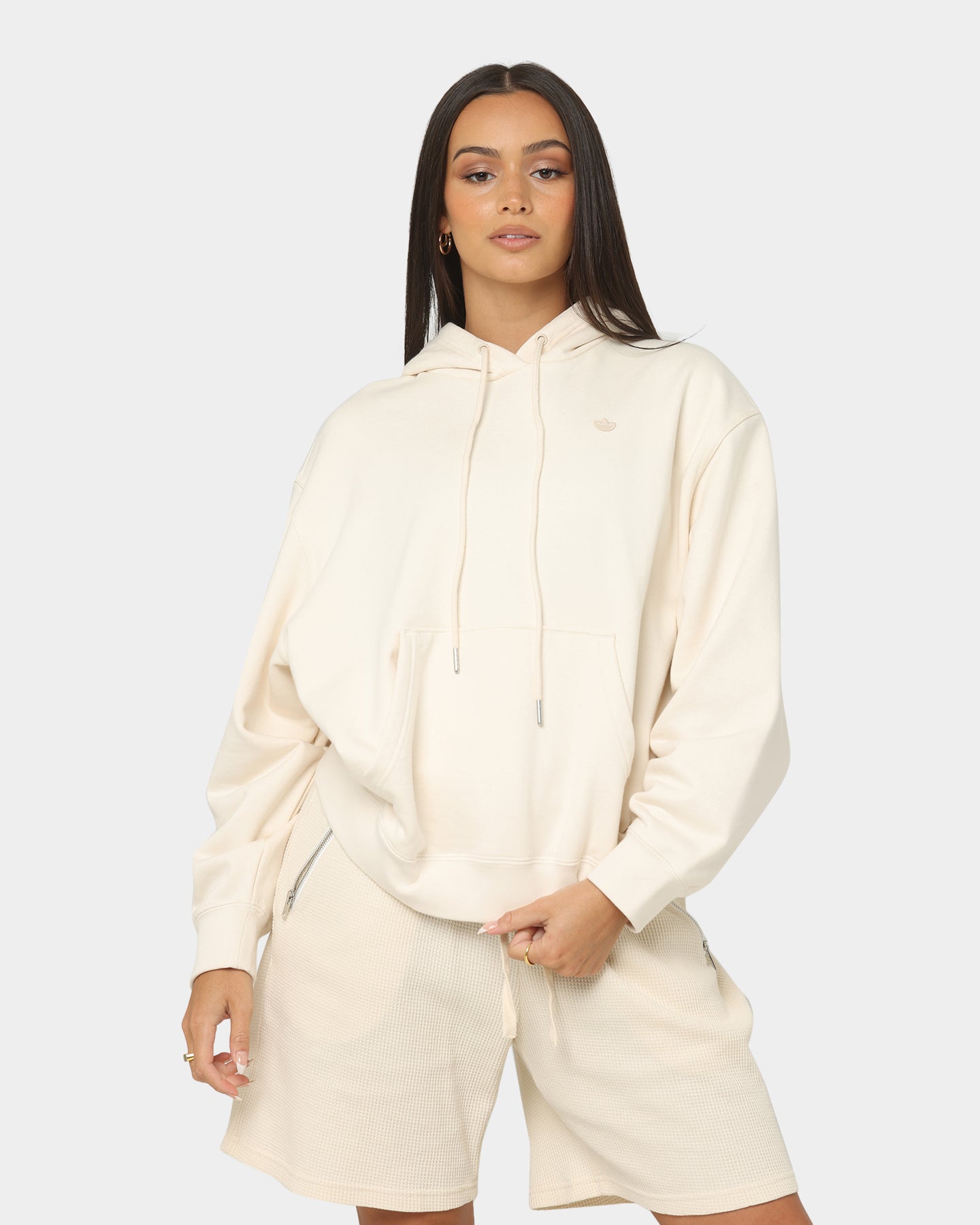 Adidas Women's No Dye Hoodie - Eco-Friendly Undyed Cotton Sweatshirt for Casual Wear & Gym Workouts