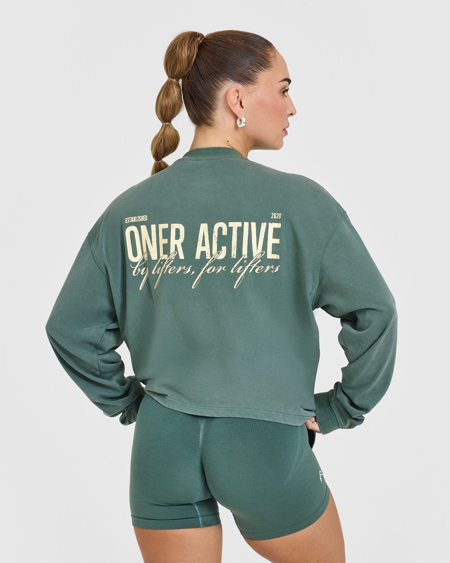 Oversized Graphic Washed Long Sleeve T-Shirt for Women | Iced Green Color | Casual Streetwear, Loungewear & Everyday Outfit