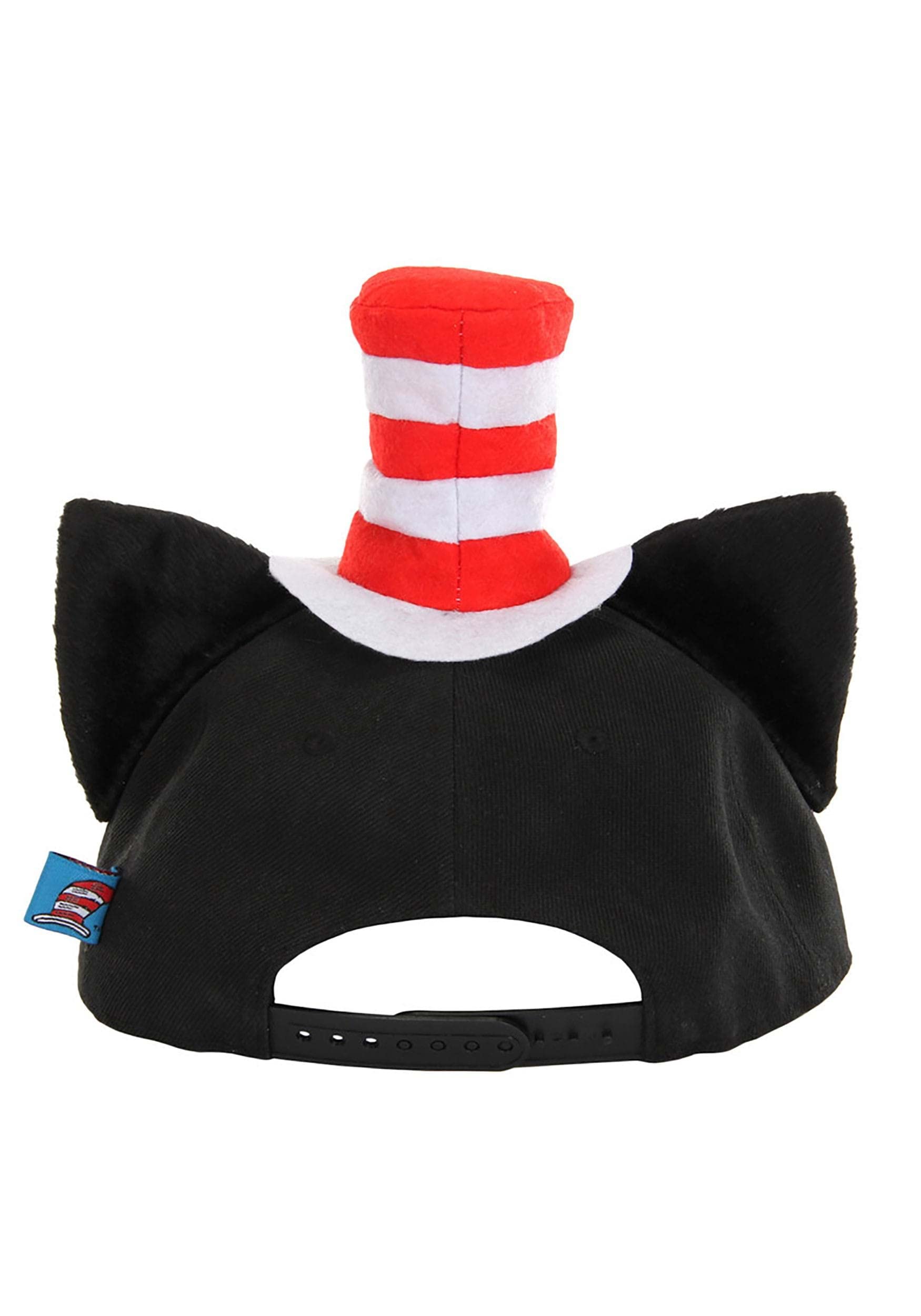 Dr. Seuss Cat in The Hat Snapback Hat - Fun Costume Building Blocks Cap in Standard Black | Perfect for Halloween, Cosplay & Themed Parties