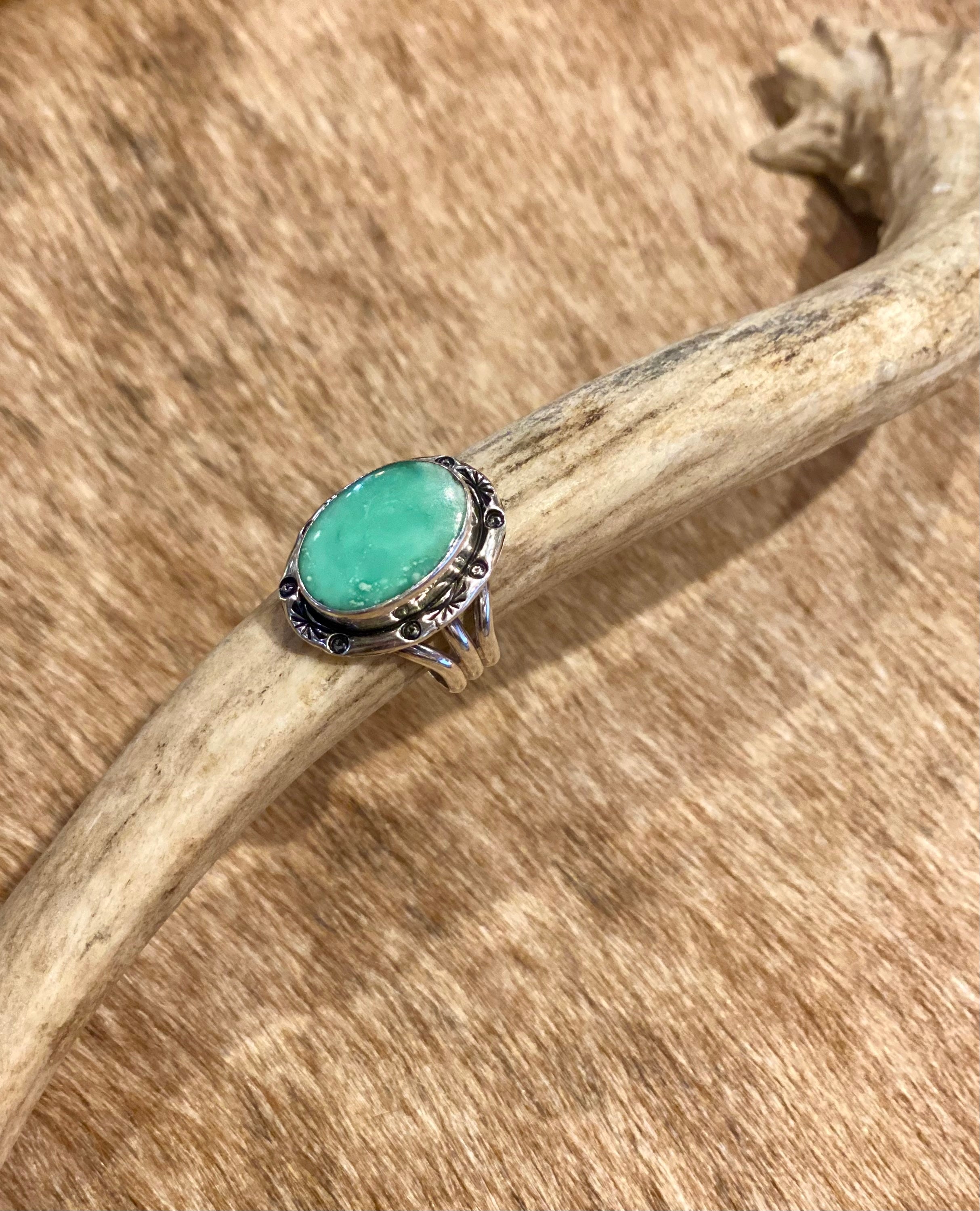 Natural Fluorite Gemstone Ring - Size 9 Adjustable Silver Jewelry for Women, Healing Crystal Gift for Meditation & Energy Balancing