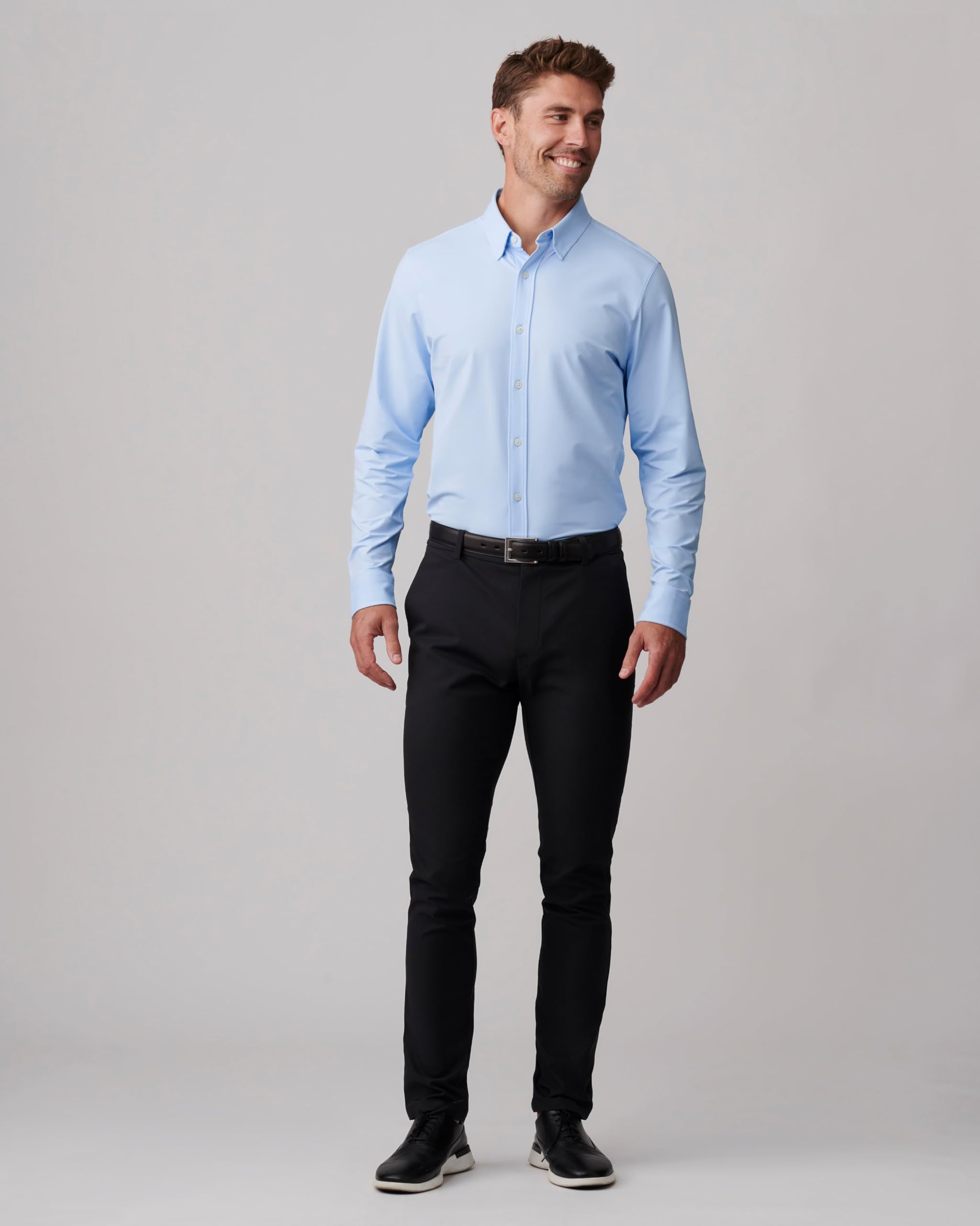 Rhone Men's Commuter Shirt - Premium Performance Dress Shirt for Business & Travel | Machine Washable, Wrinkle Resistant, Slim Fit Button Down | Perfect for Office, Meetings & Business Trips