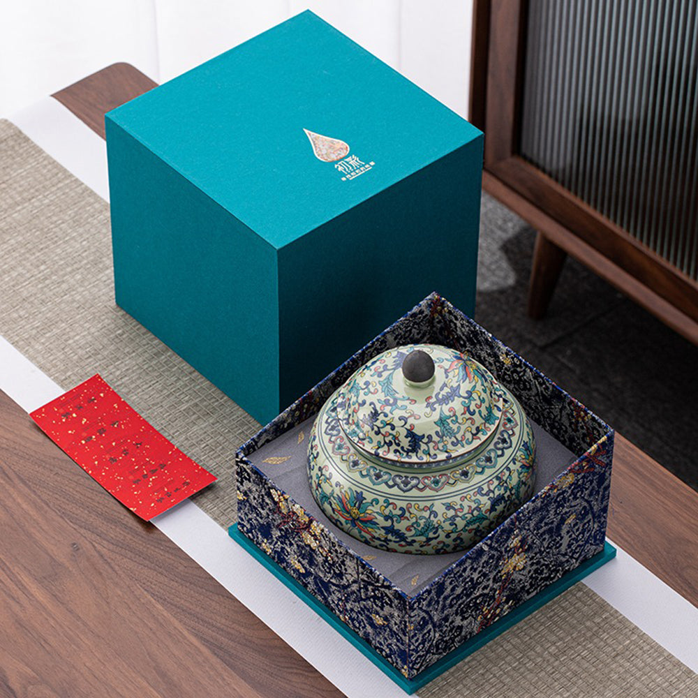 Exquisite Blue and White Porcelain Large Tea Caddy - Premium Ceramic Tea Storage Container for Loose Leaf Tea - Perfect for Home, Office & Tea Ceremonies